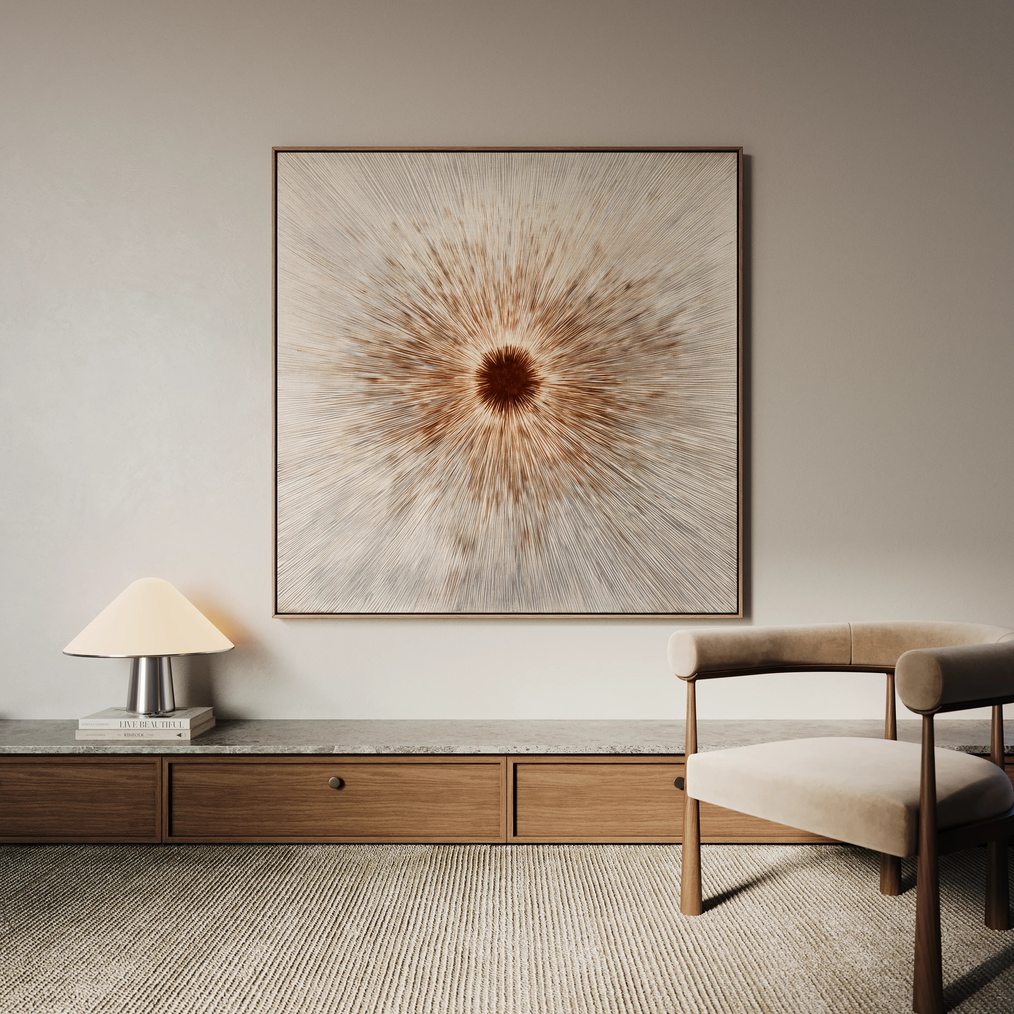 Abstract 1035 Canvas Art 60 x 60 cm / Black