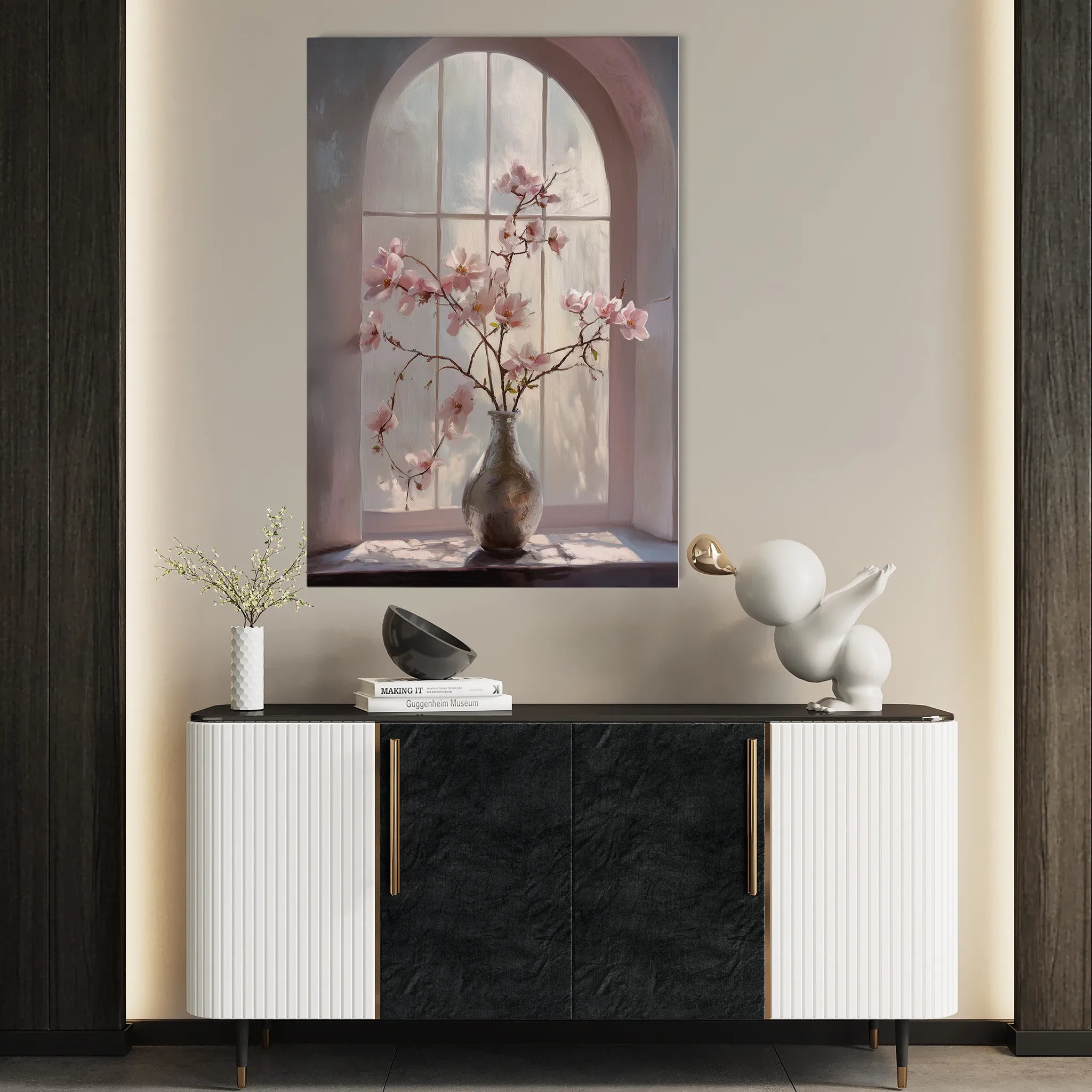 Floral 1035 Canvas Art 60 x 40 cm / Black