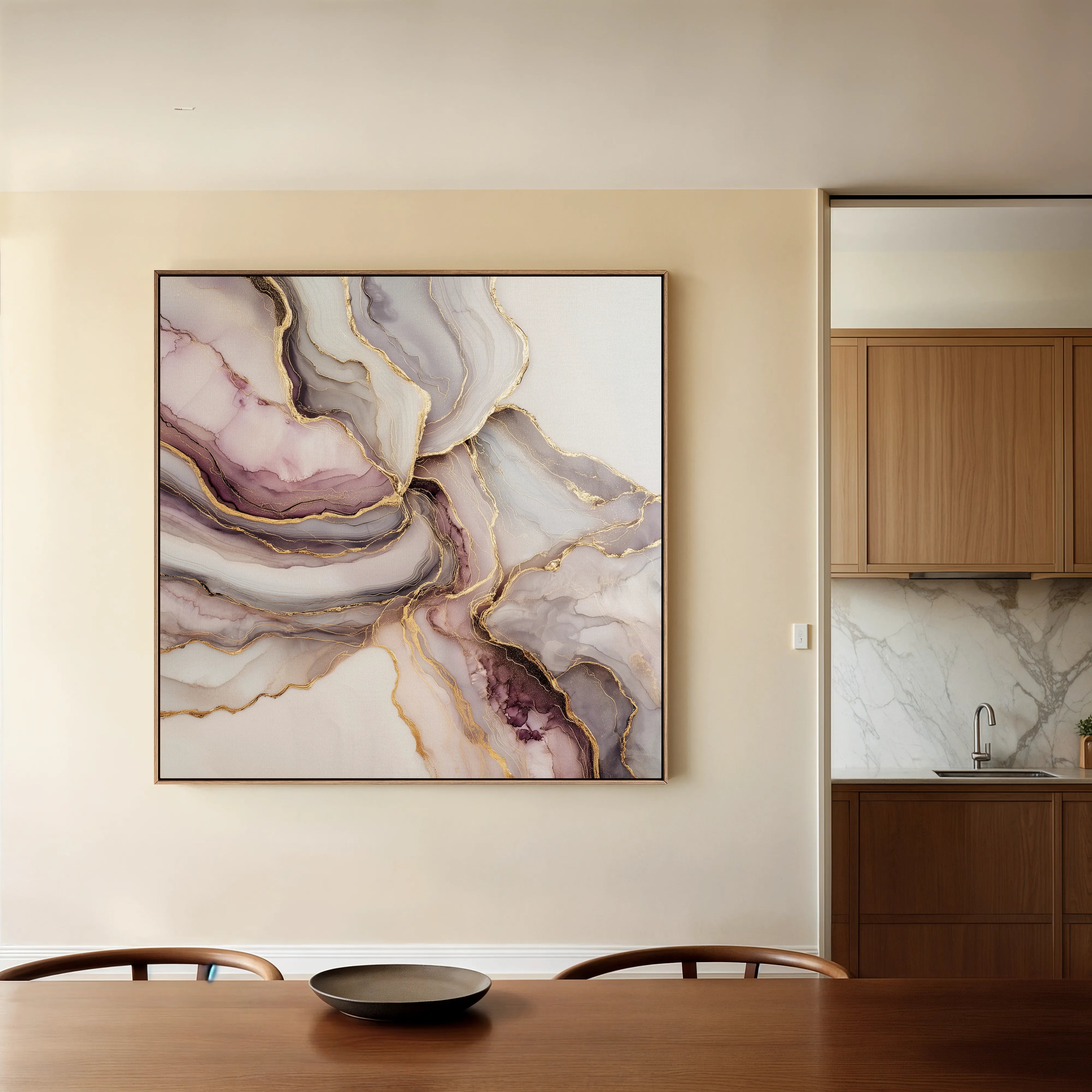 Abstract 1036 Canvas Art 60 x 60 cm / Black