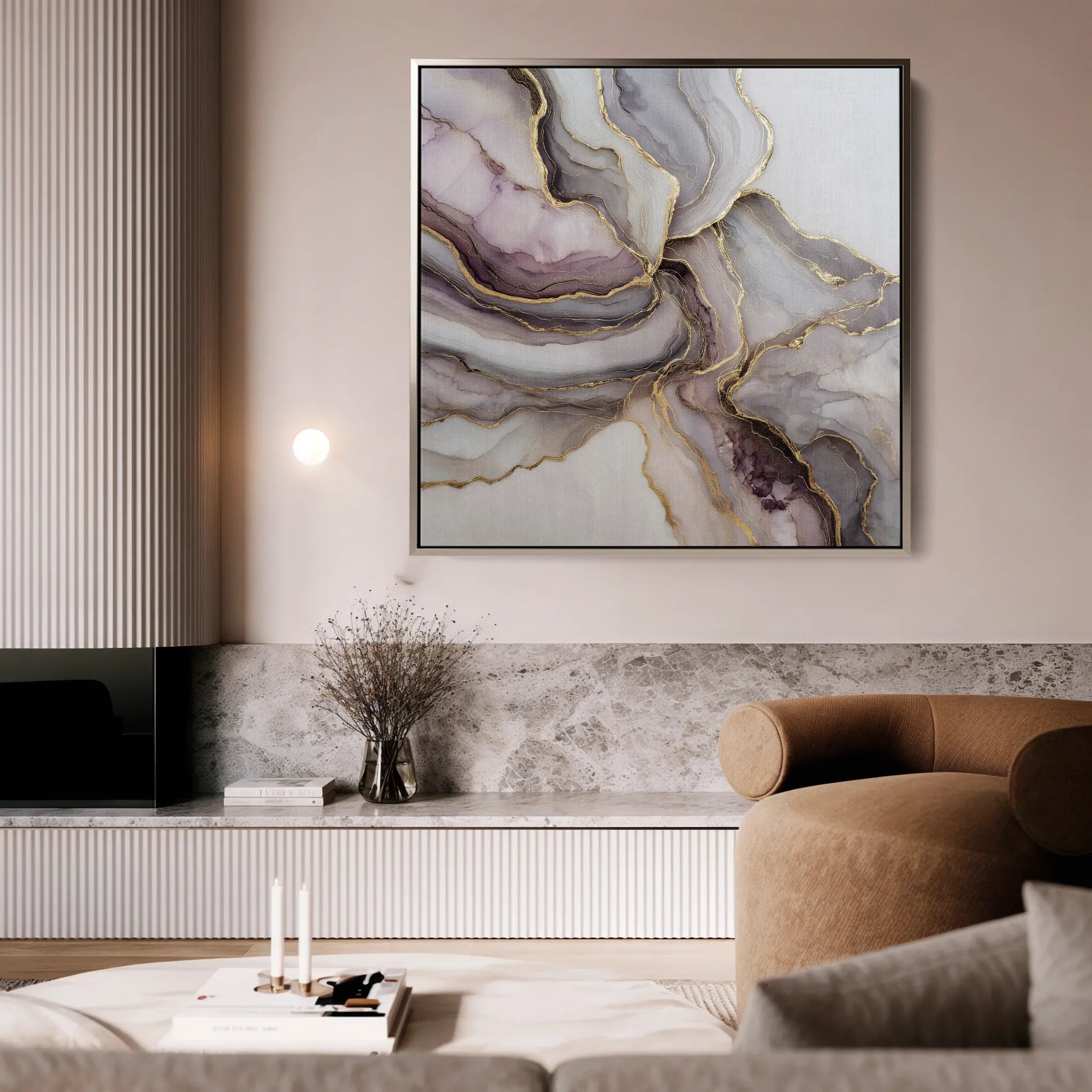 Abstract 1036 Canvas Art 60 x 60 cm / Black