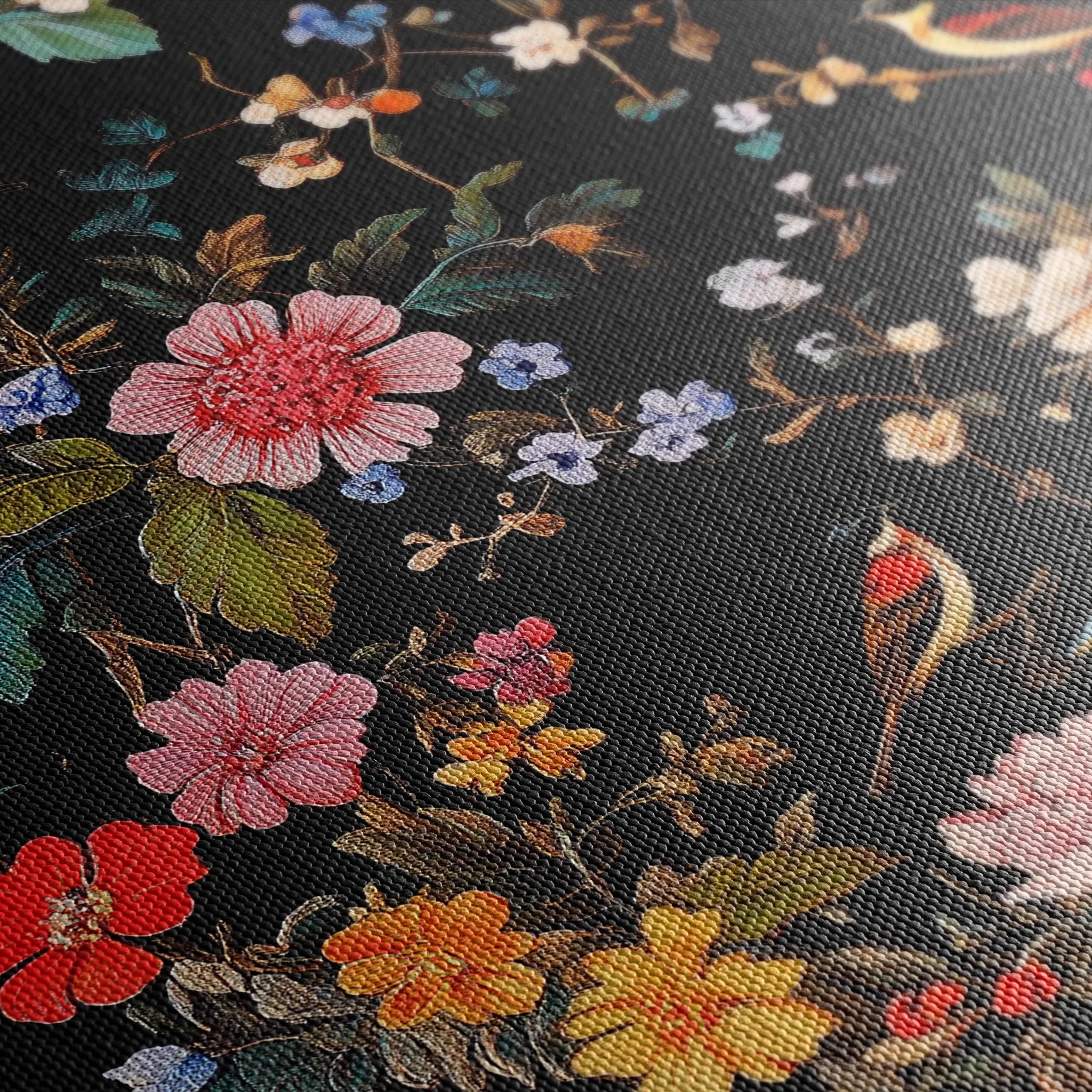 Floral 1036 Canvas Art 60 x 40 cm / Black