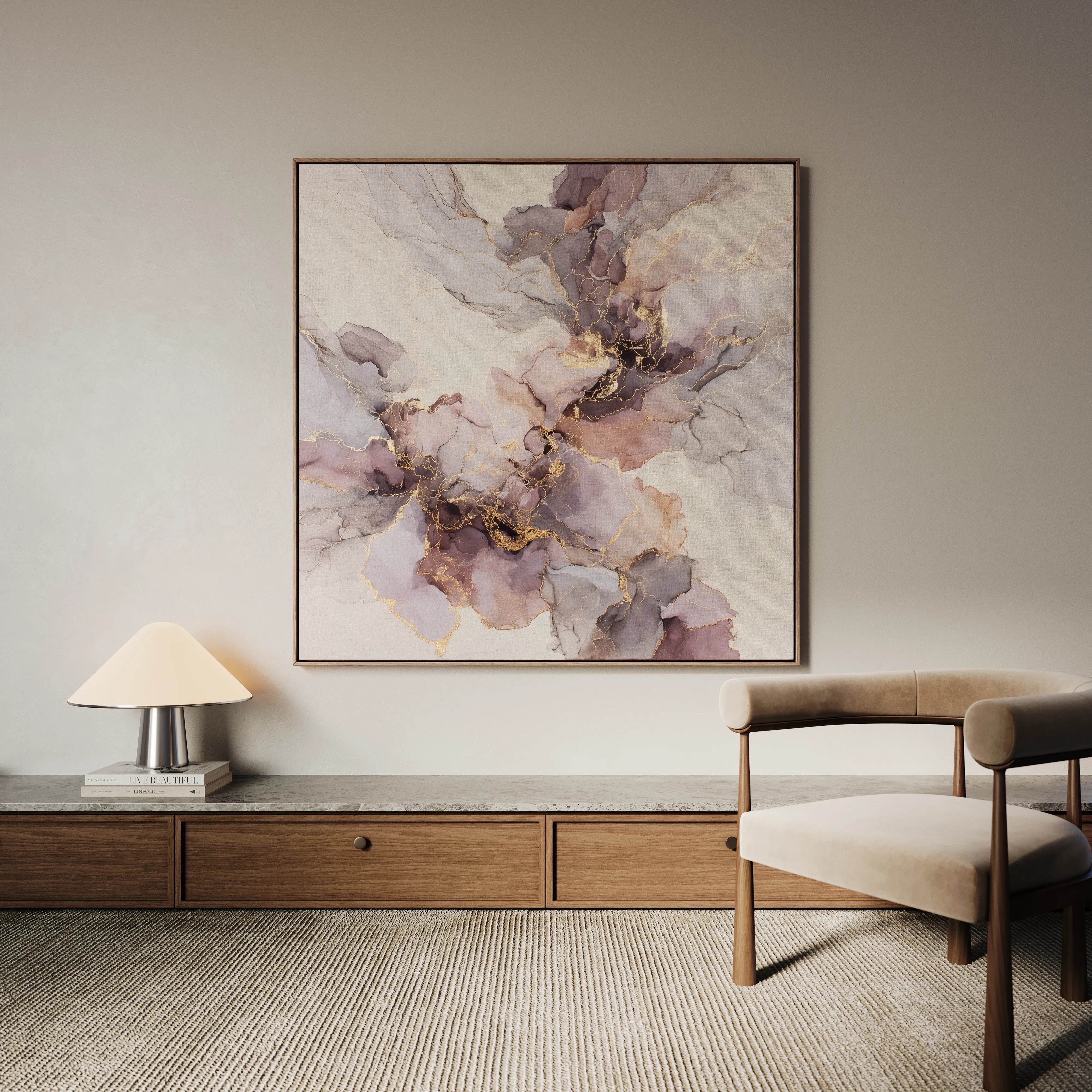 Abstract 1037 Canvas Art 60 x 60 cm / Black
