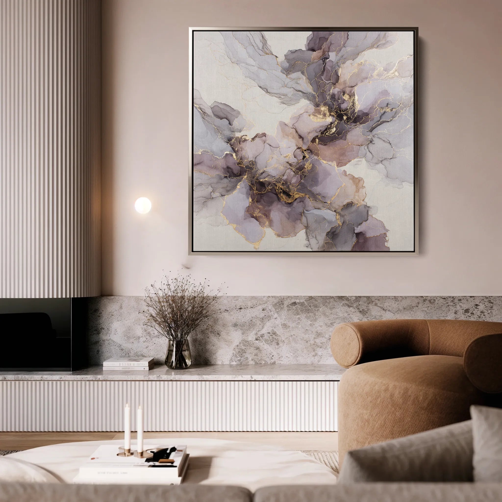 Abstract 1037 Canvas Art 60 x 60 cm / Black