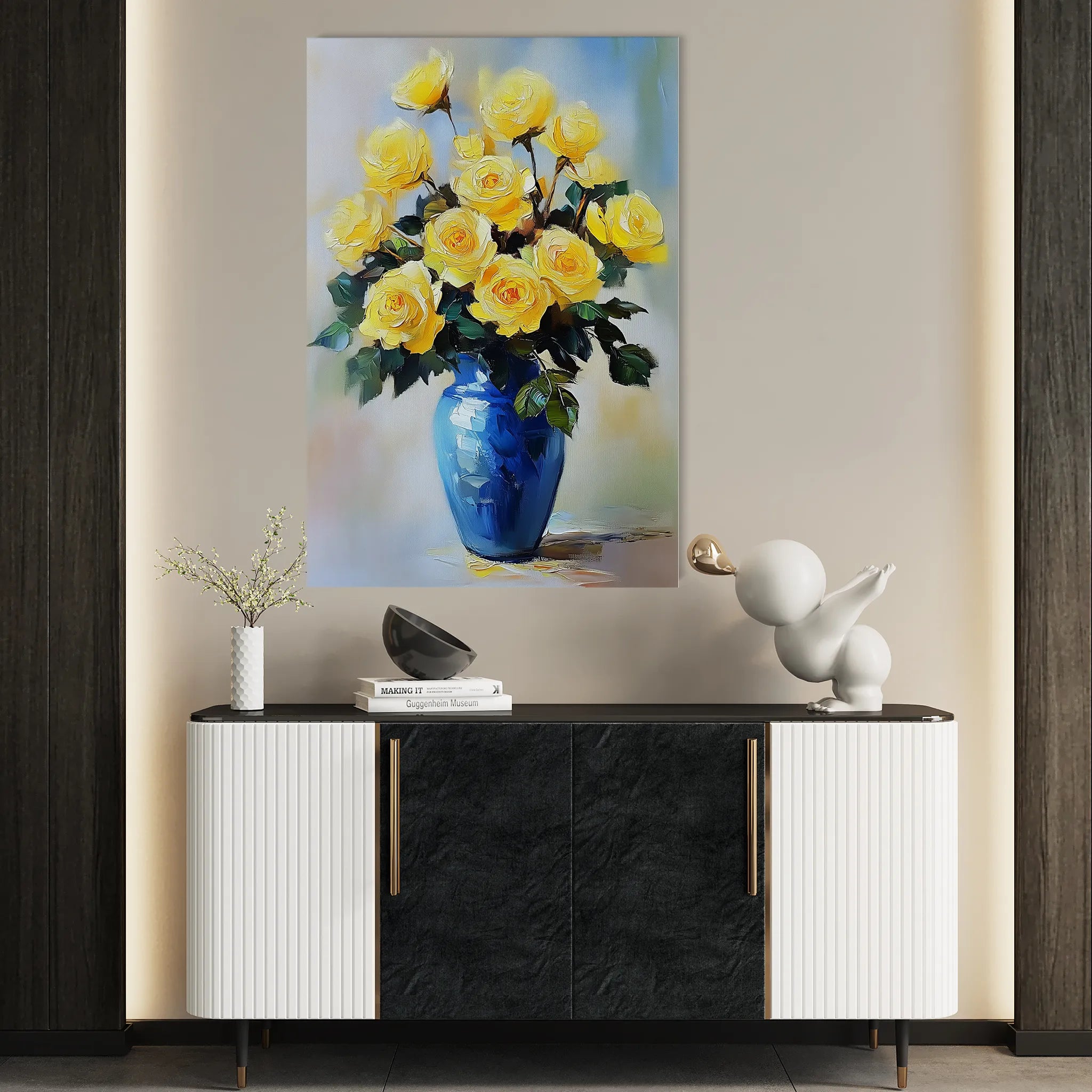 Floral 1037 Canvas Art 60 x 40 cm / Black