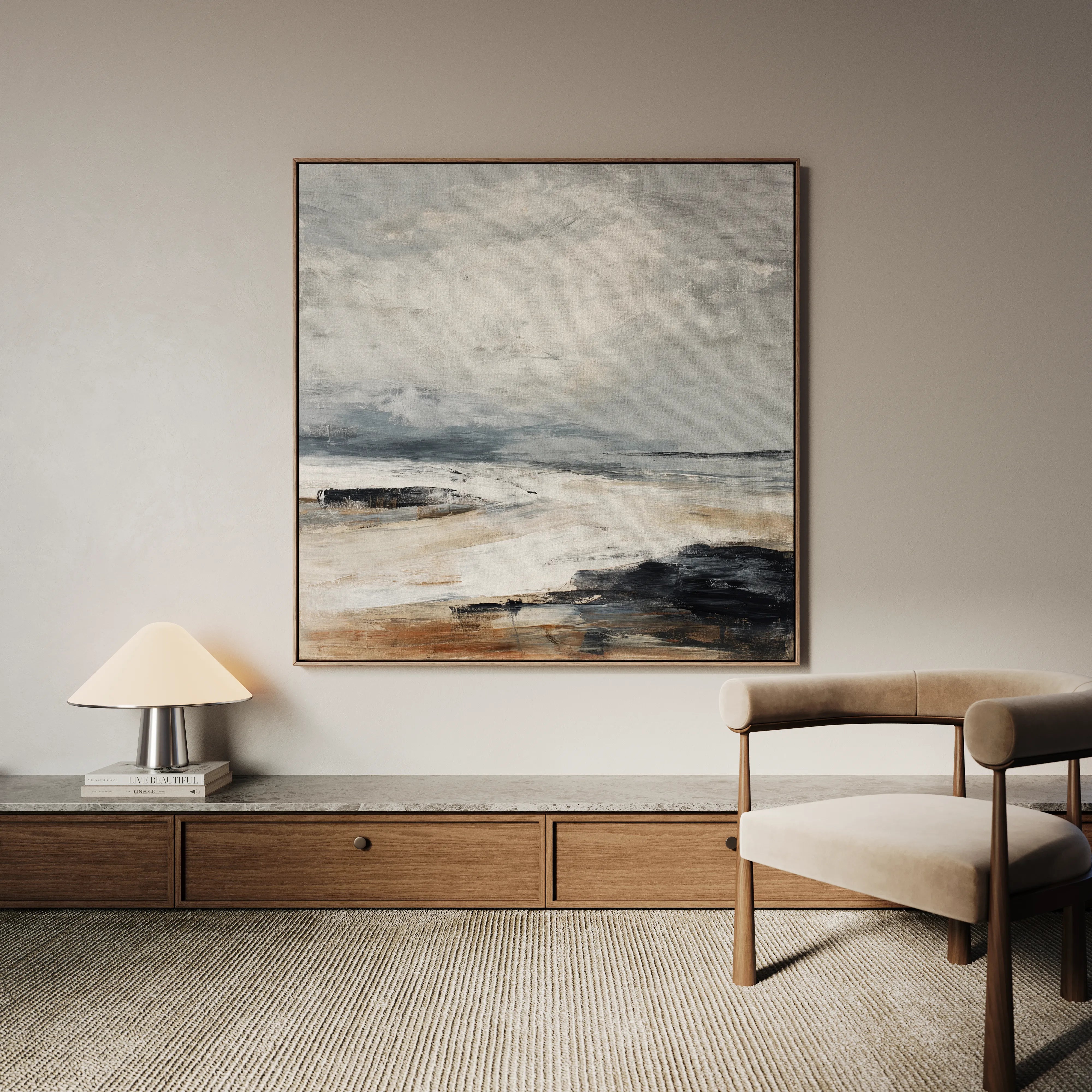 Abstract 1038 Canvas Art 60 x 60 cm / Black