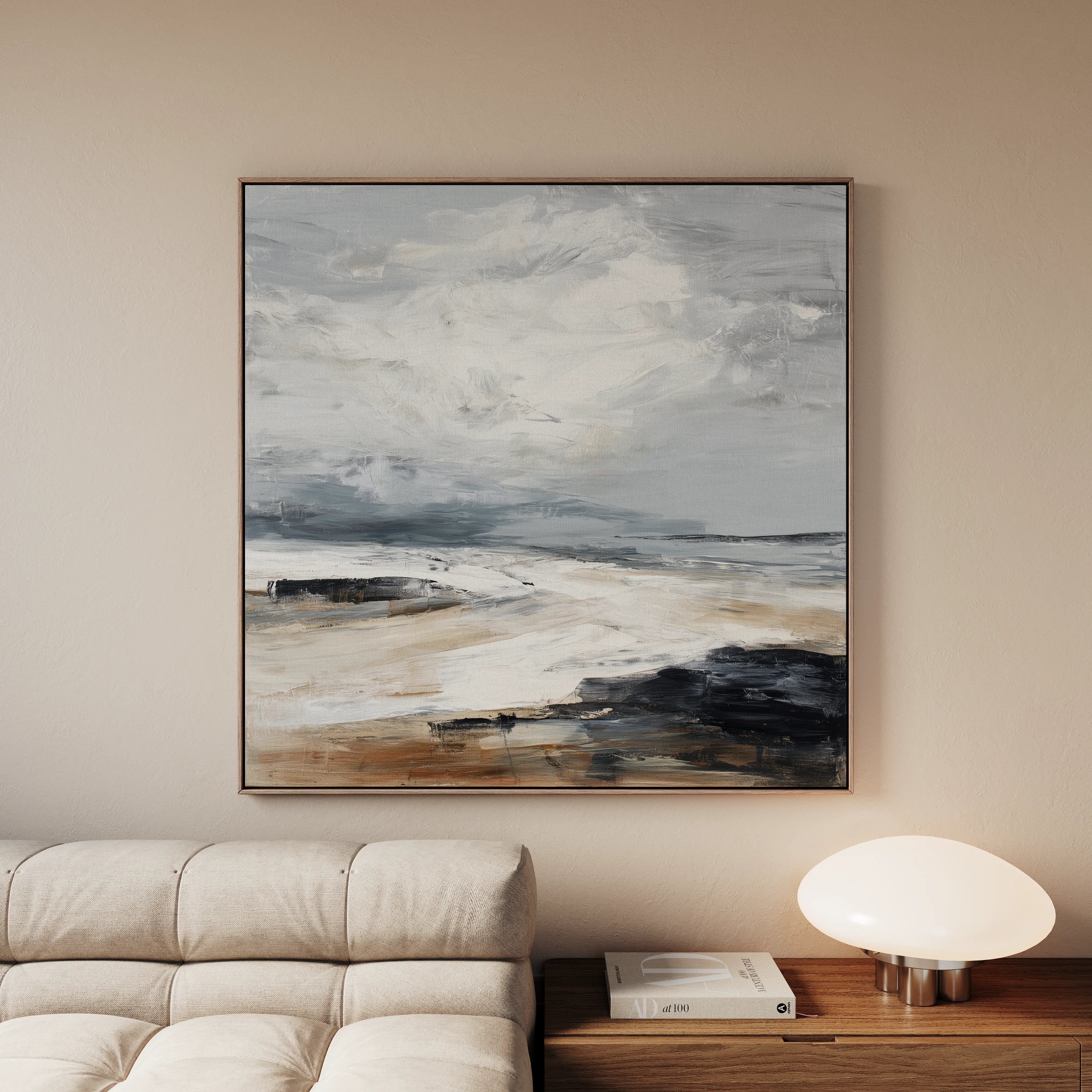 Abstract 1038 Canvas Art 60 x 60 cm / Black