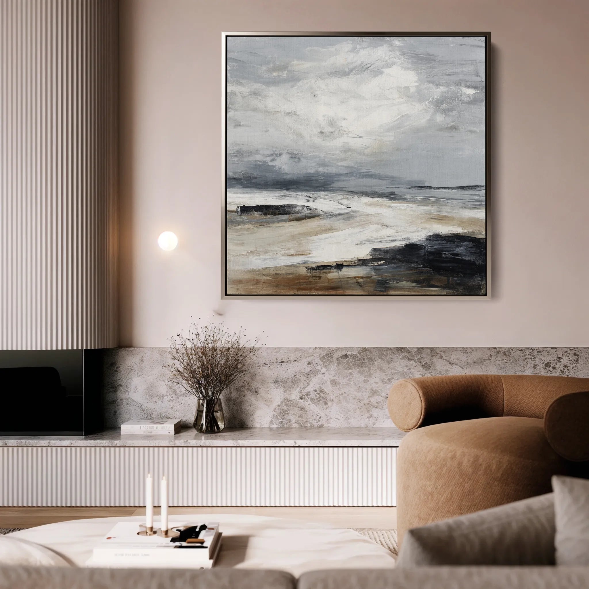 Abstract 1038 Canvas Art 60 x 60 cm / Black