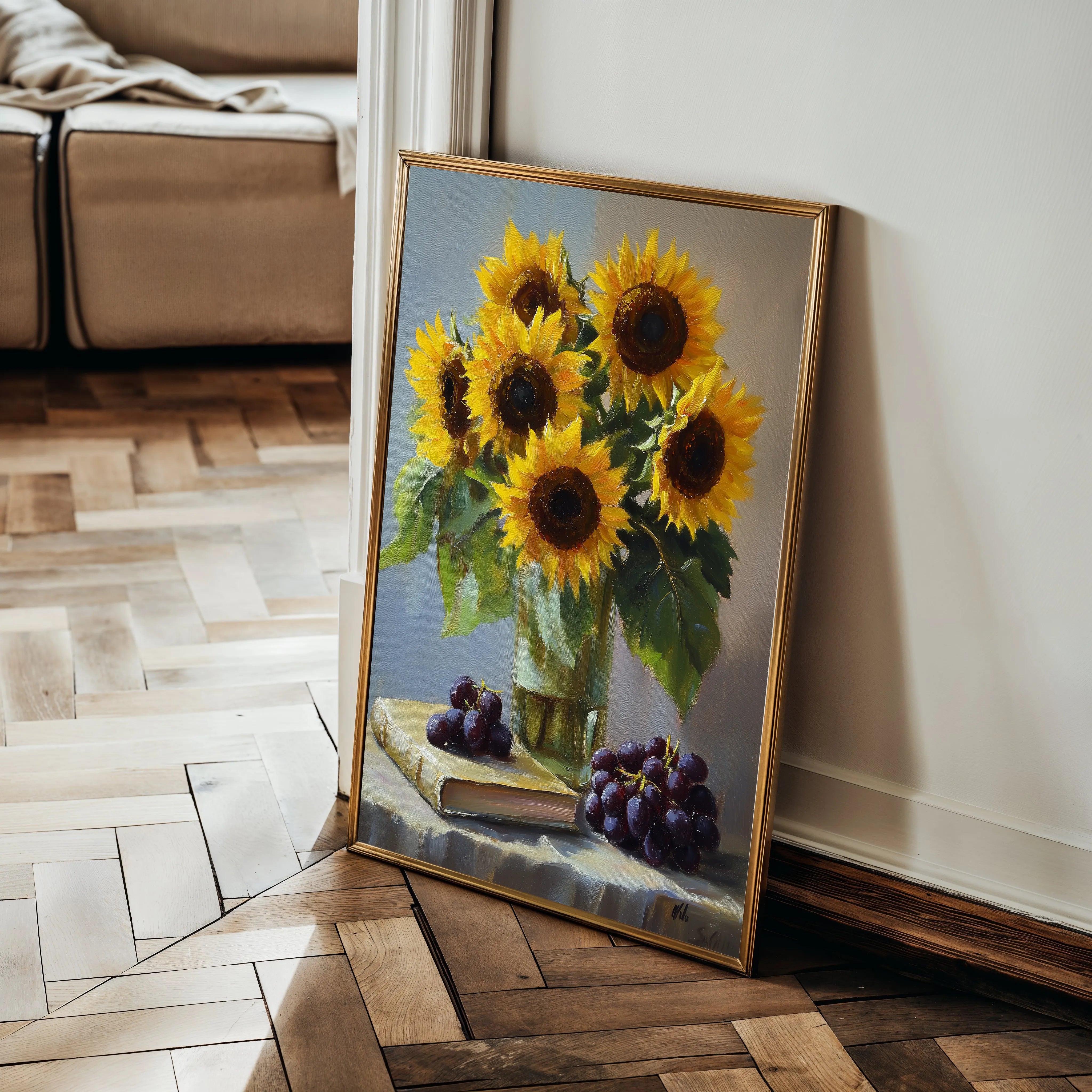 Floral 1038 Canvas Art 60 x 40 cm / Black