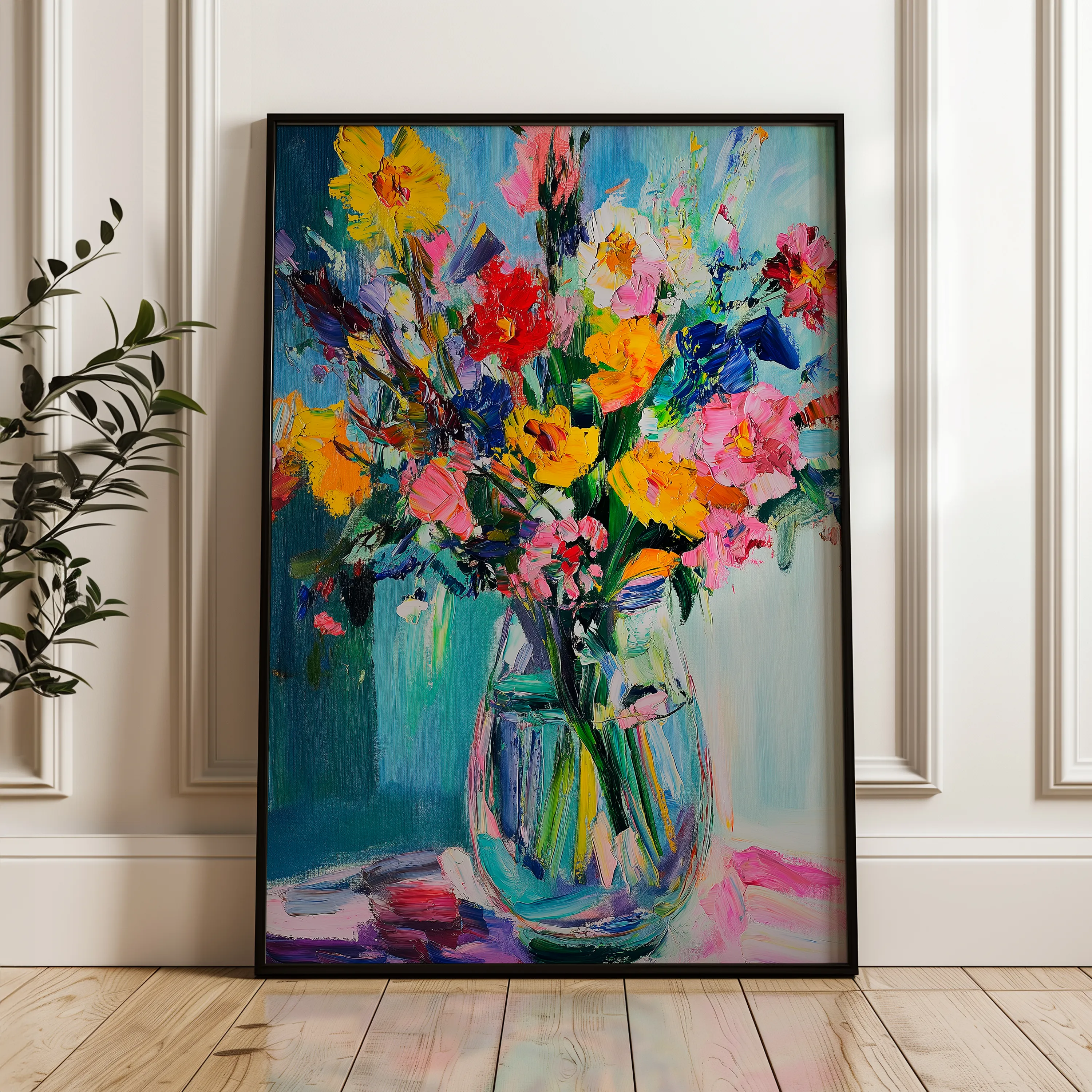 Floral 1039 Canvas Art 60 x 40 cm / Black