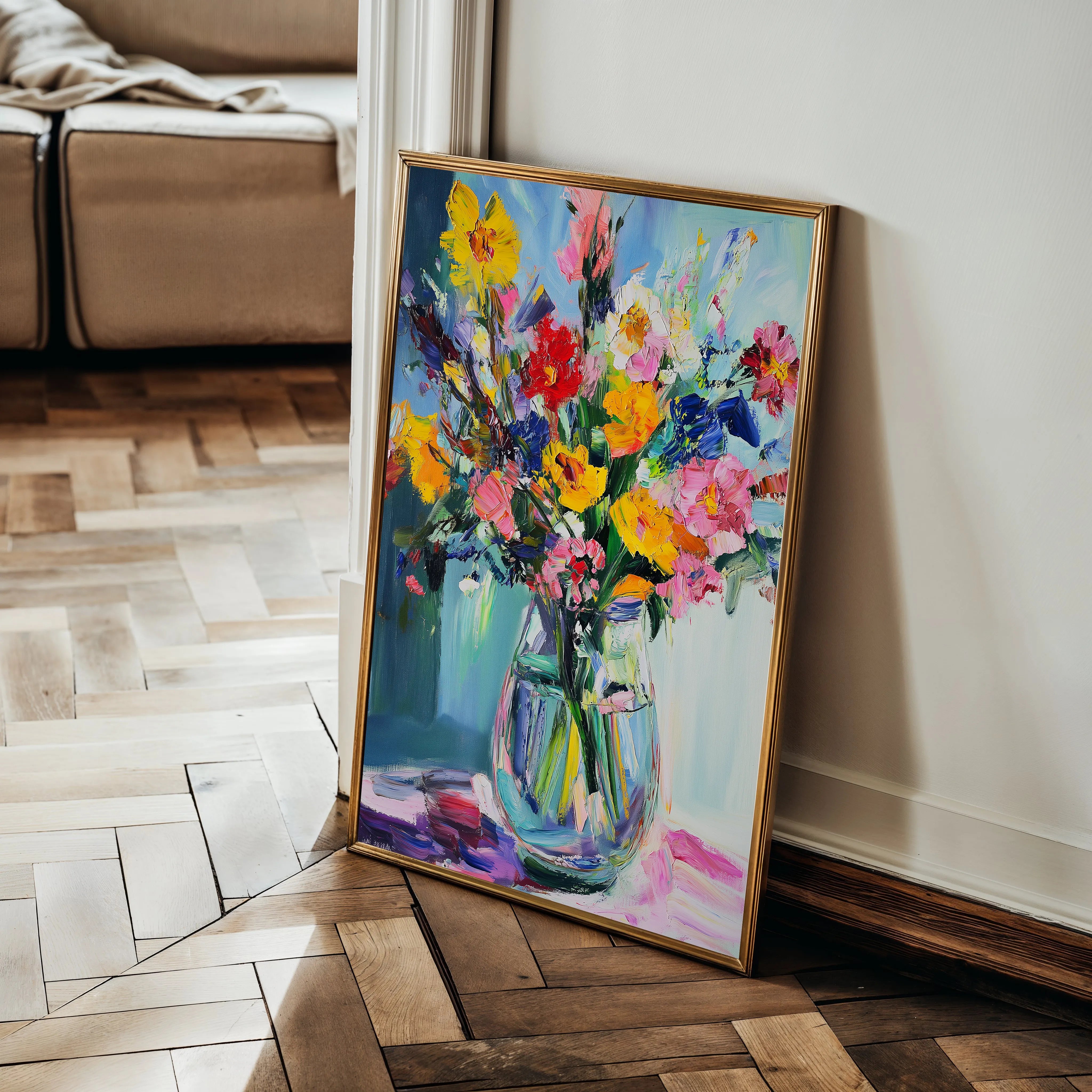 Floral 1039 Canvas Art 60 x 40 cm / Black