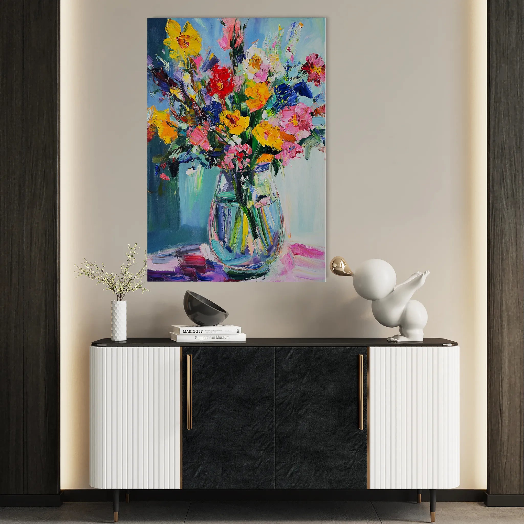 Floral 1039 Canvas Art 60 x 40 cm / Black