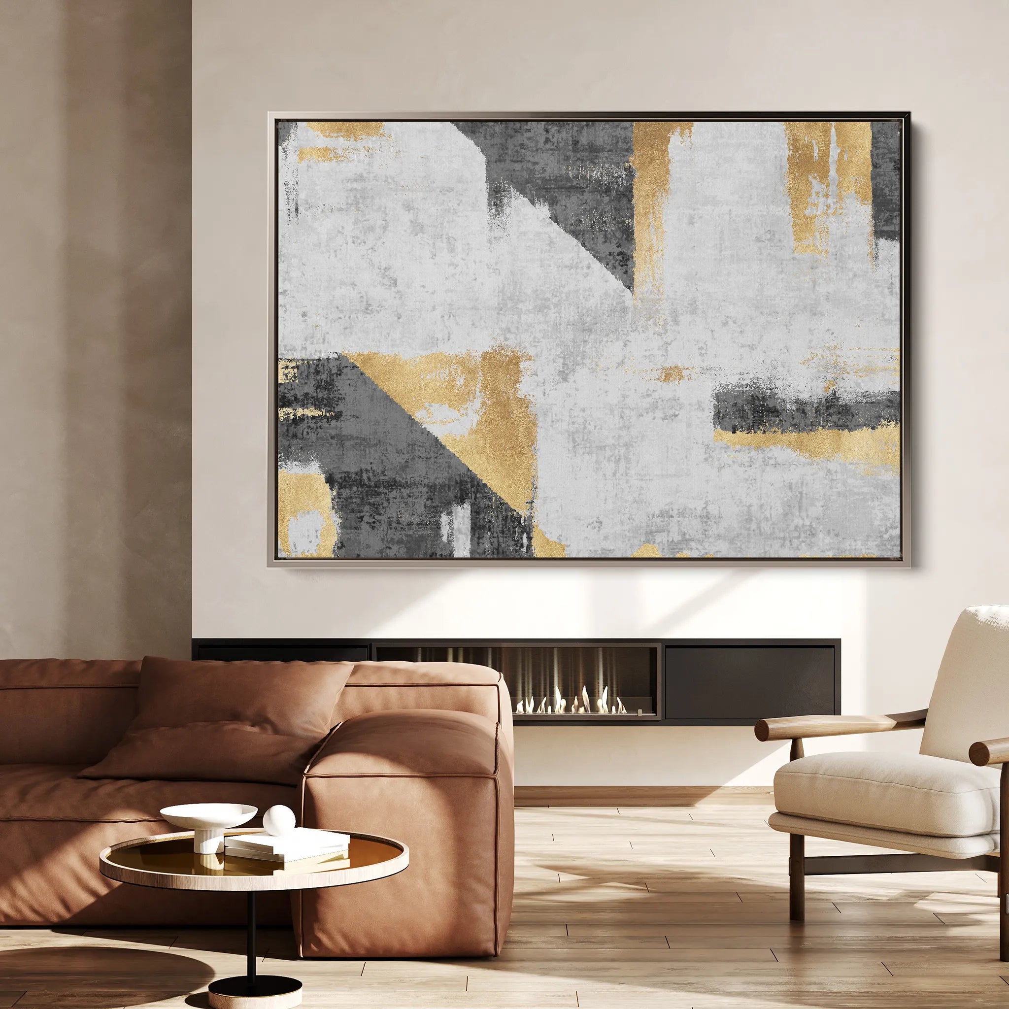 Abstract 104 Canvas Art 60 x 40 cm / Black