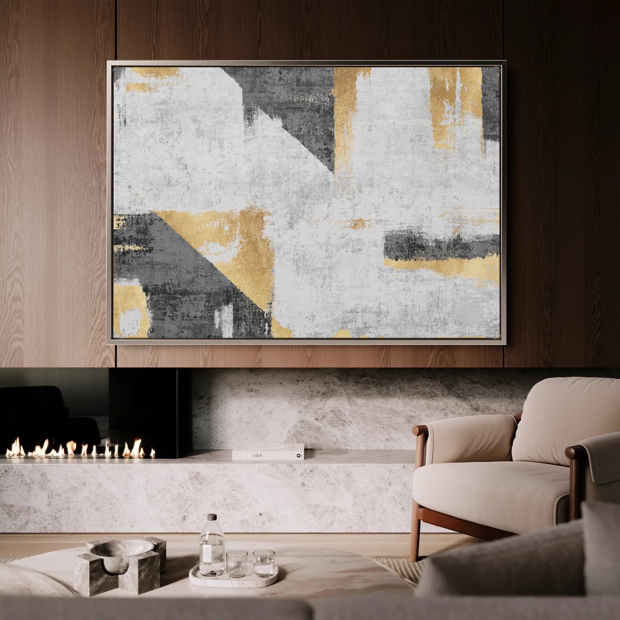 Abstract 104 Canvas Art 60 x 40 cm / Black