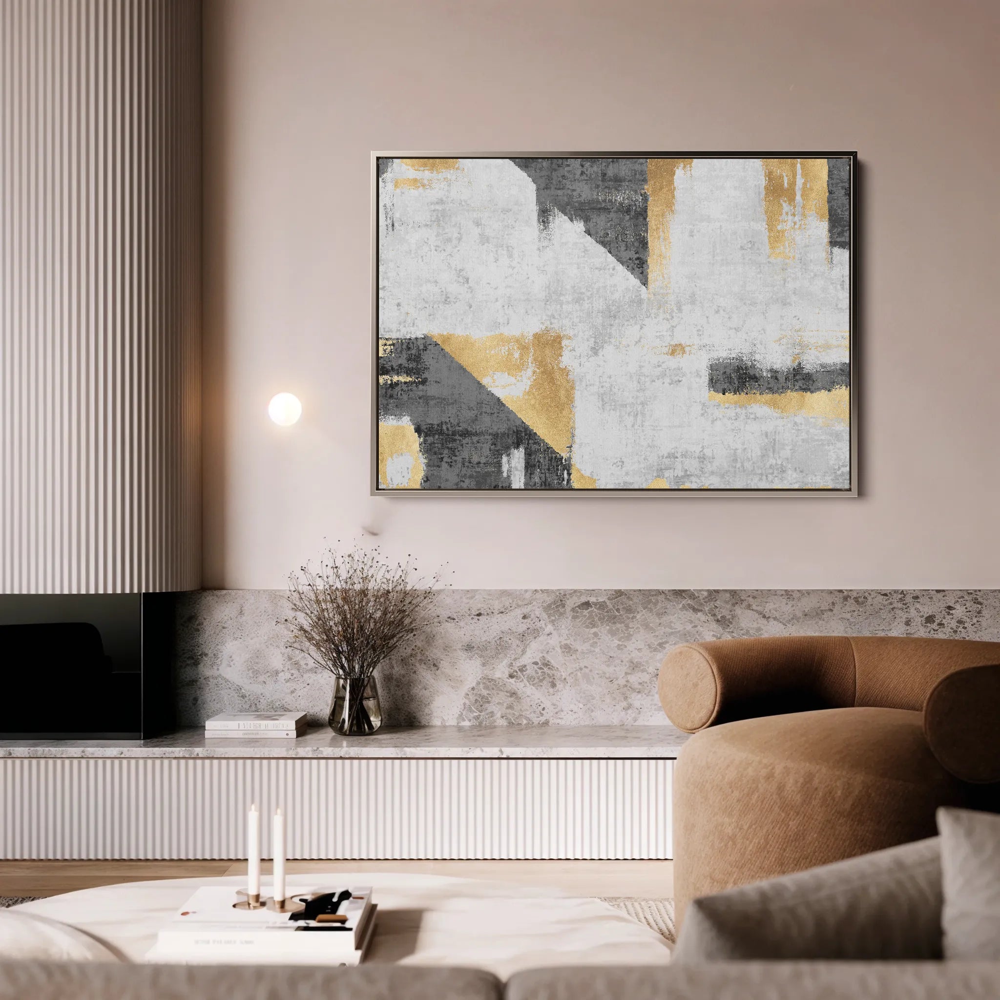 Abstract 104 Canvas Art 60 x 40 cm / Black