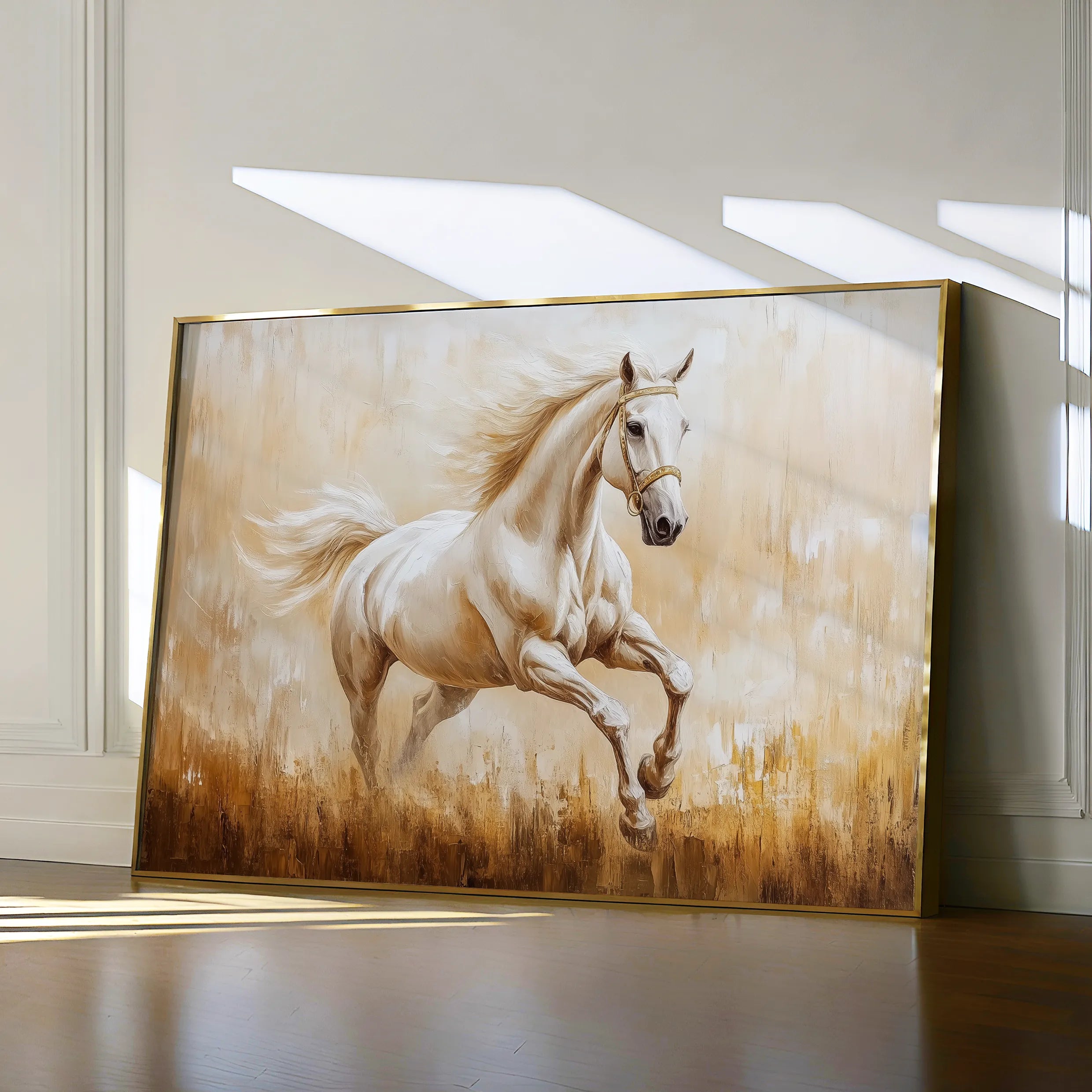 Horses 104 Canvas Art 60 x 40 cm / Black