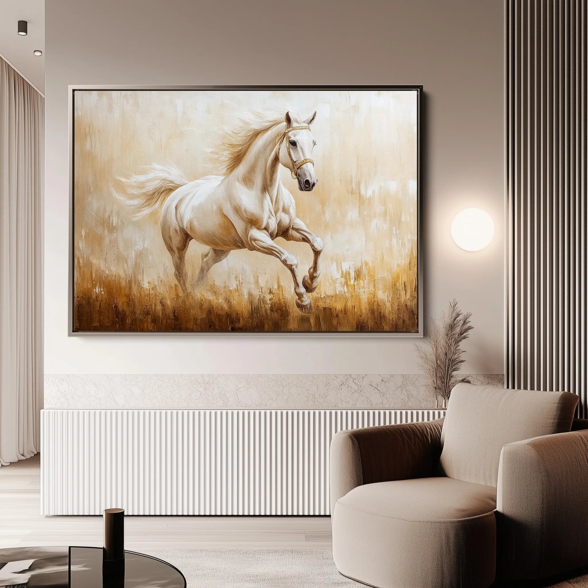 Horses 104 Canvas Art 60 x 40 cm / Black