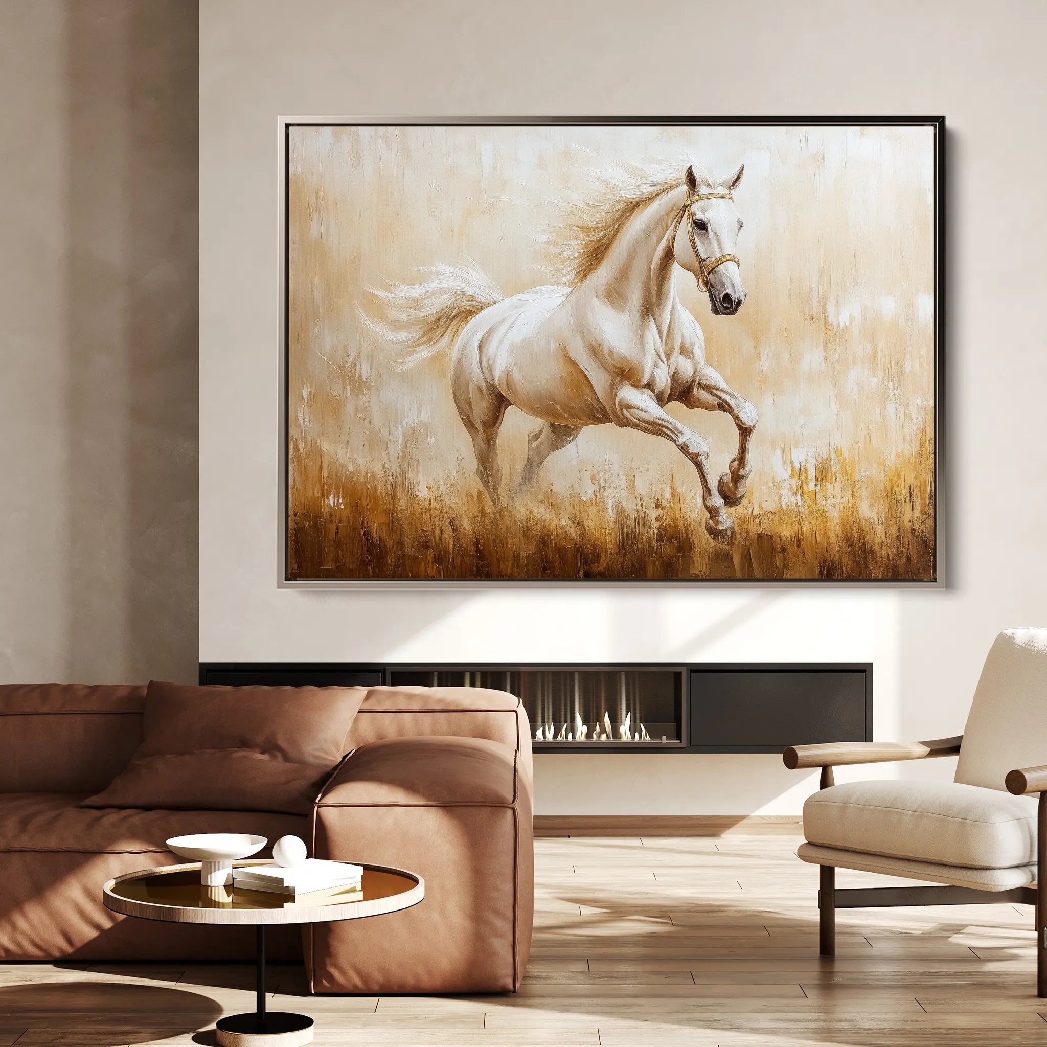 Horses 104 Canvas Art 60 x 40 cm / Black