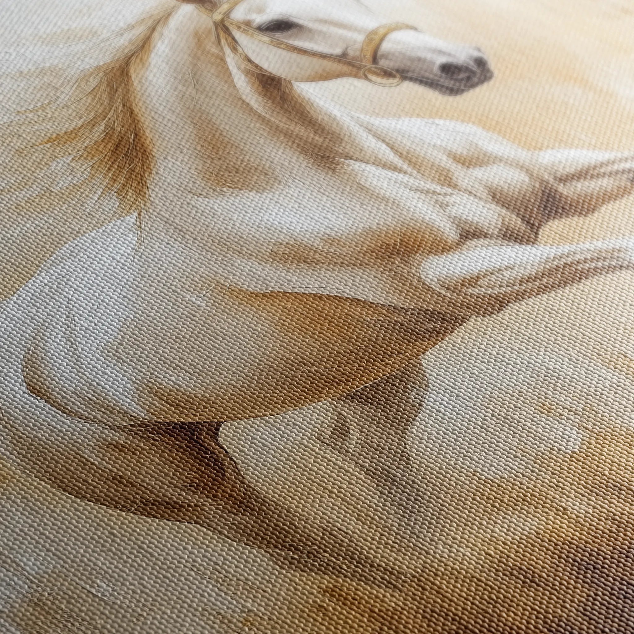 Horses 104 Canvas Art 60 x 40 cm / Black