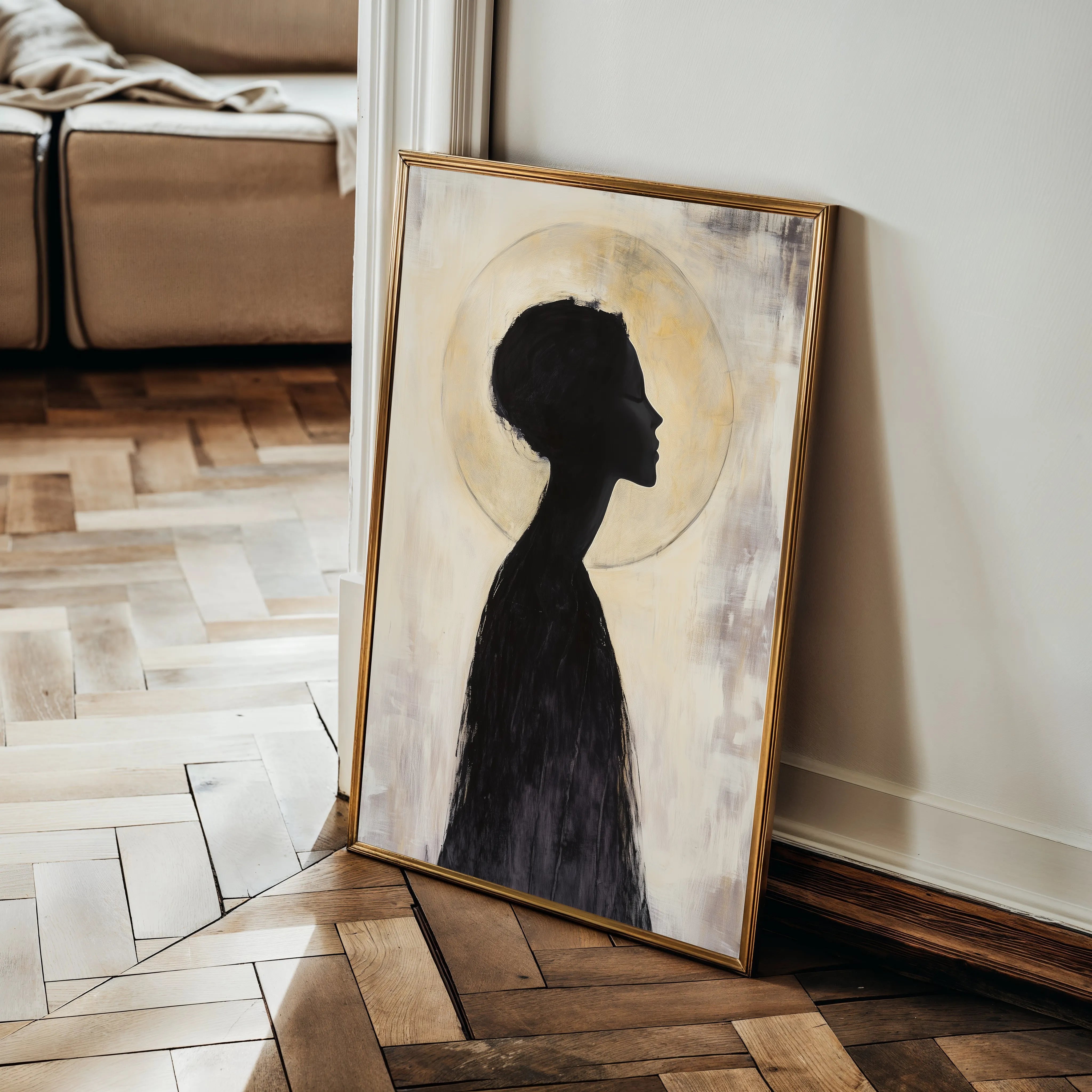 Portrait 104 Canvas Art 60 x 40 cm / Black