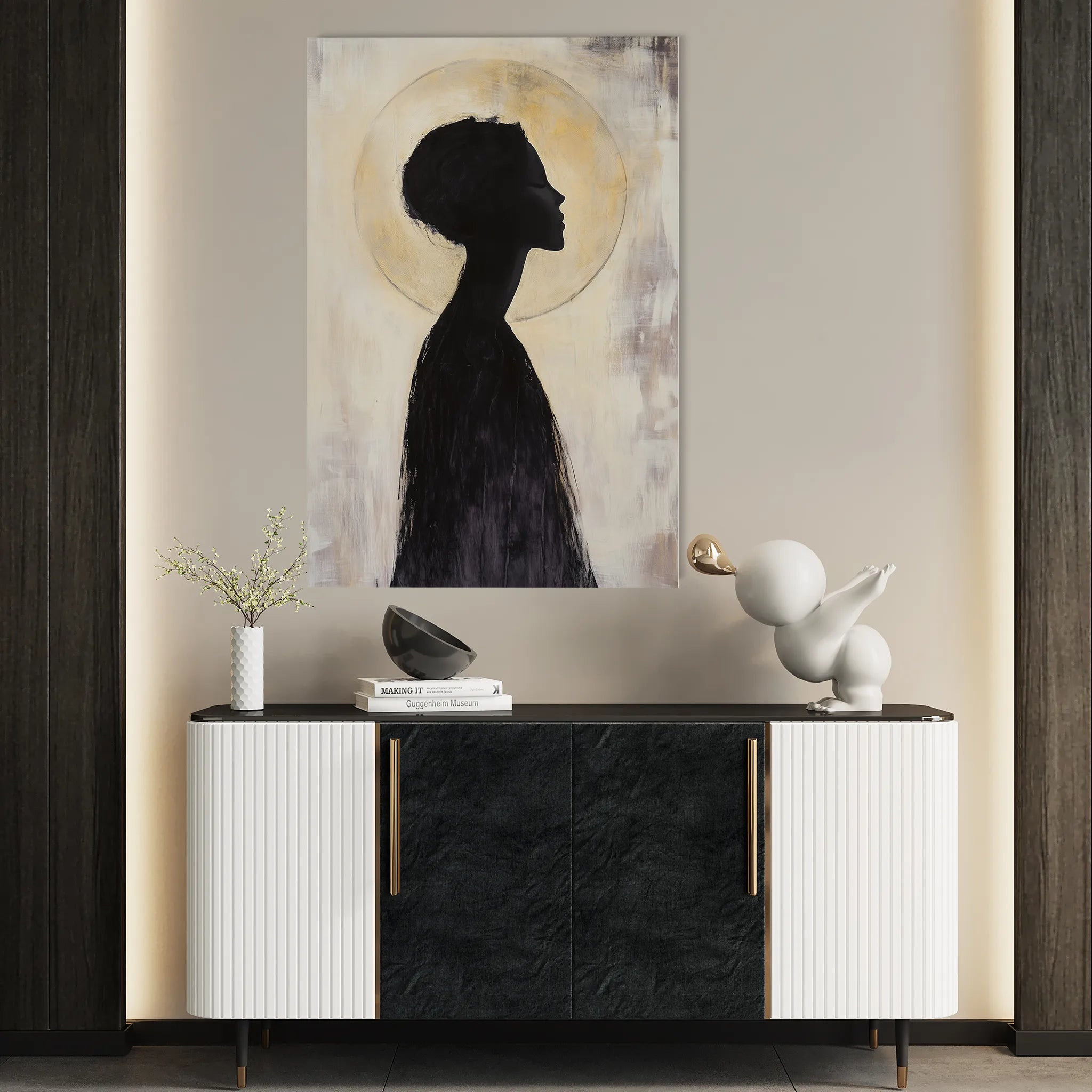 Portrait 104 Canvas Art 60 x 40 cm / Black