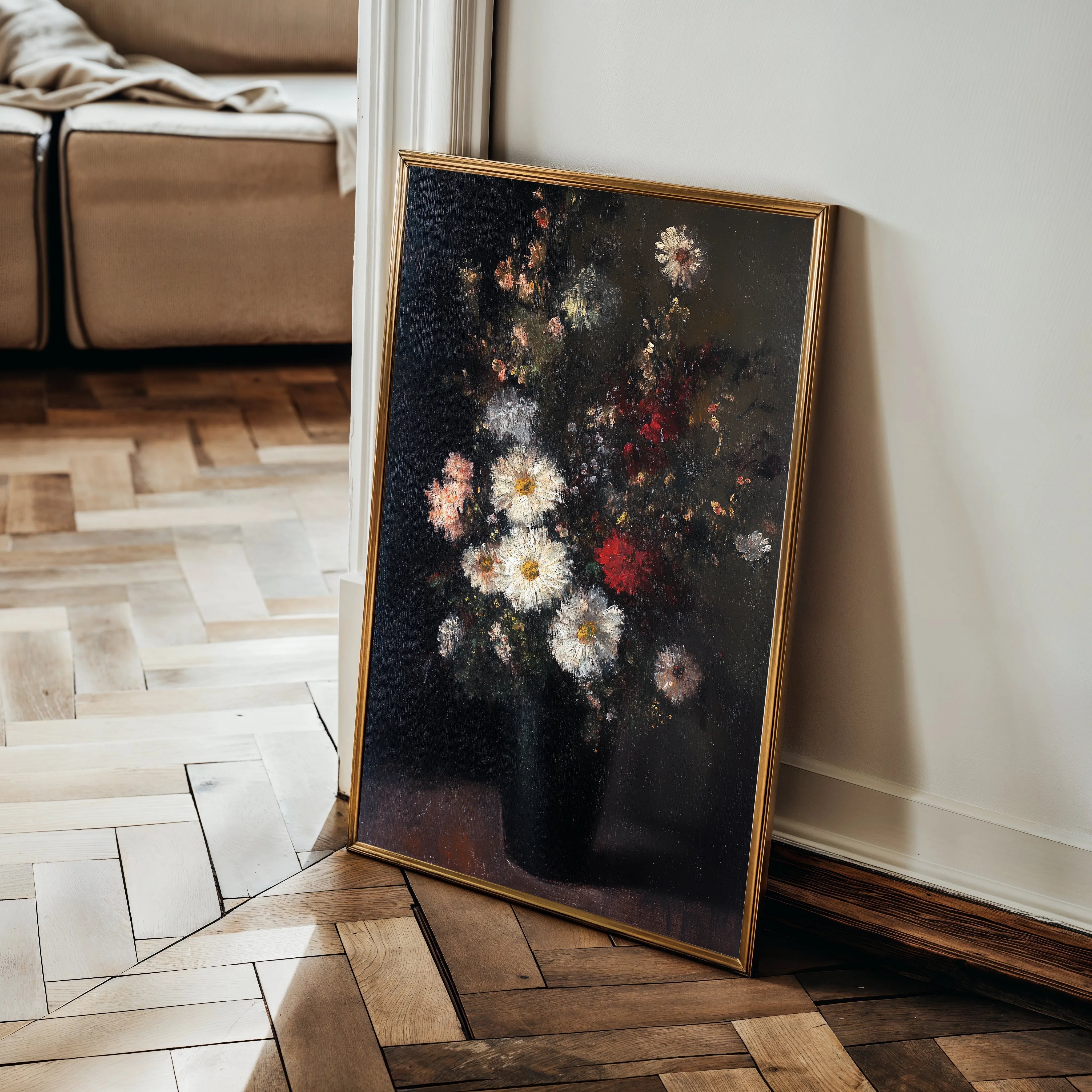 Floral 1040 Canvas Art 60 x 40 cm / Black