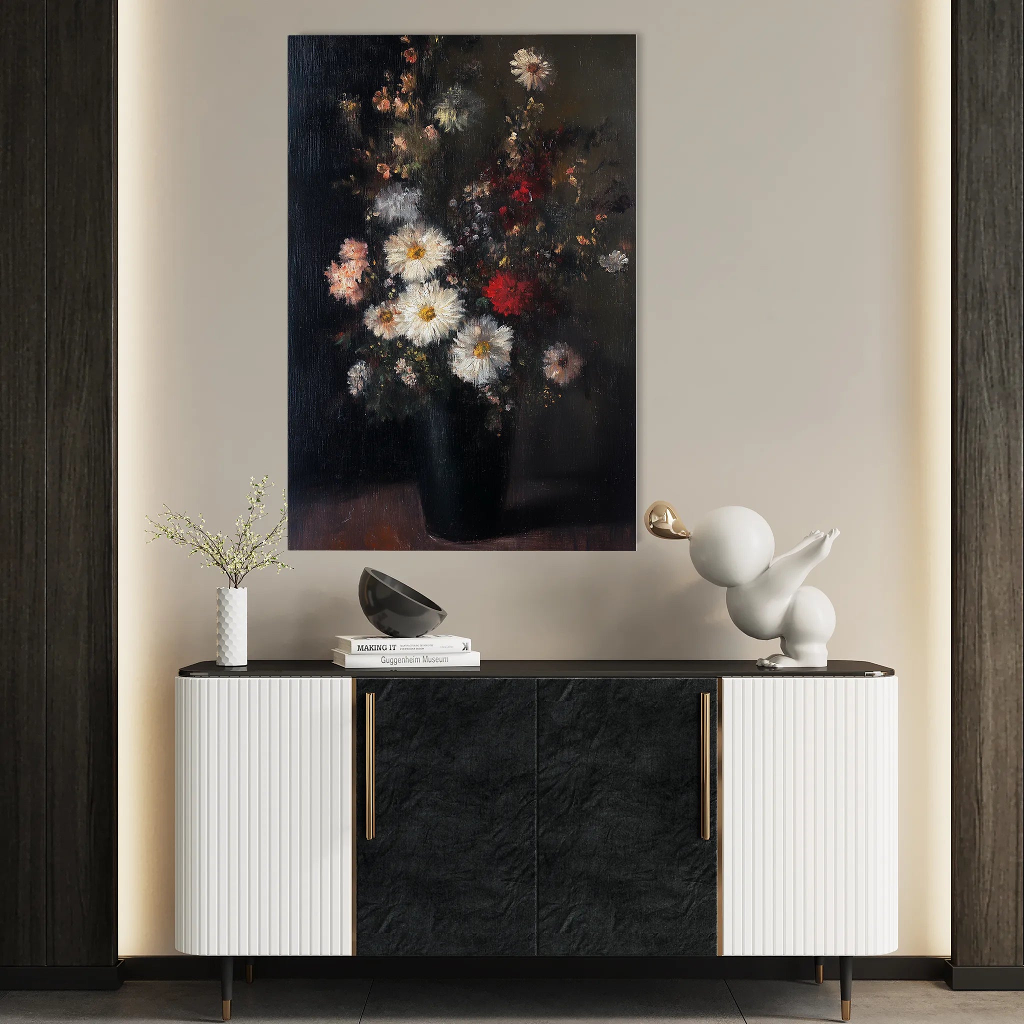Floral 1040 Canvas Art 60 x 40 cm / Black