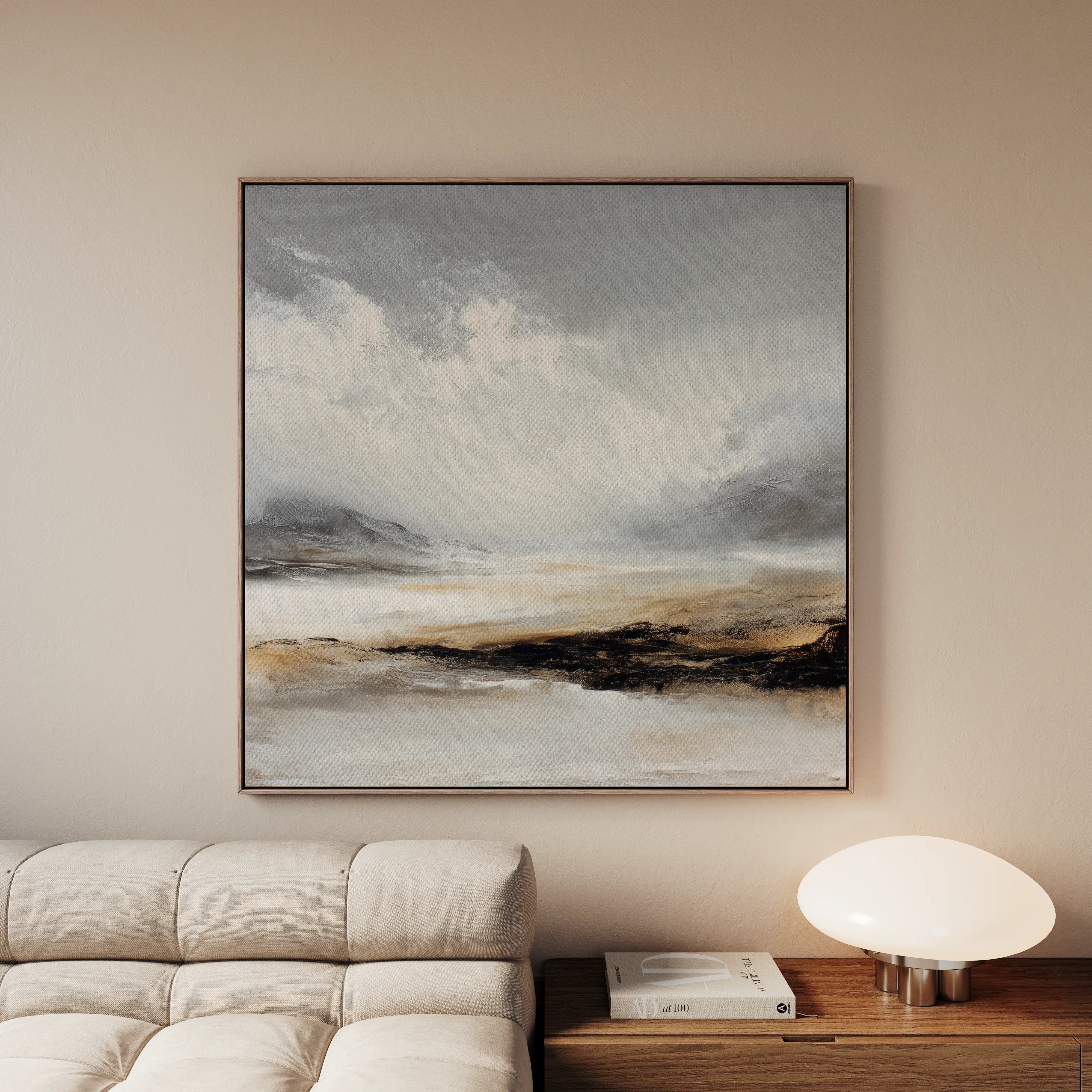 Abstract 1041 Canvas Art 60 x 60 cm / Black
