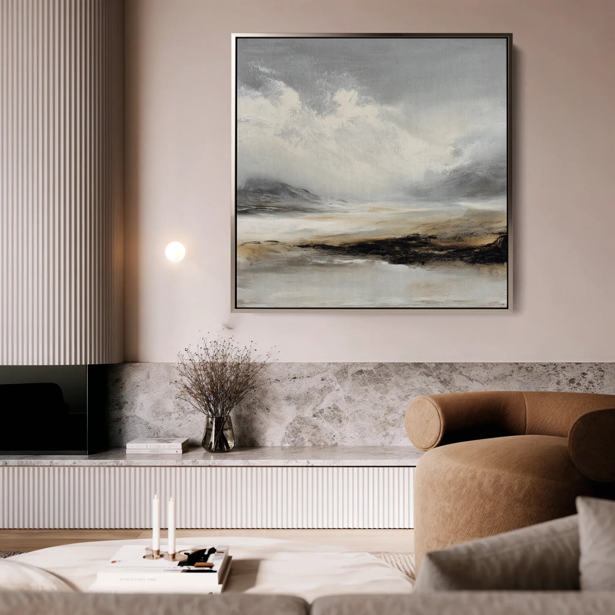 Abstract 1041 Canvas Art 60 x 60 cm / Black