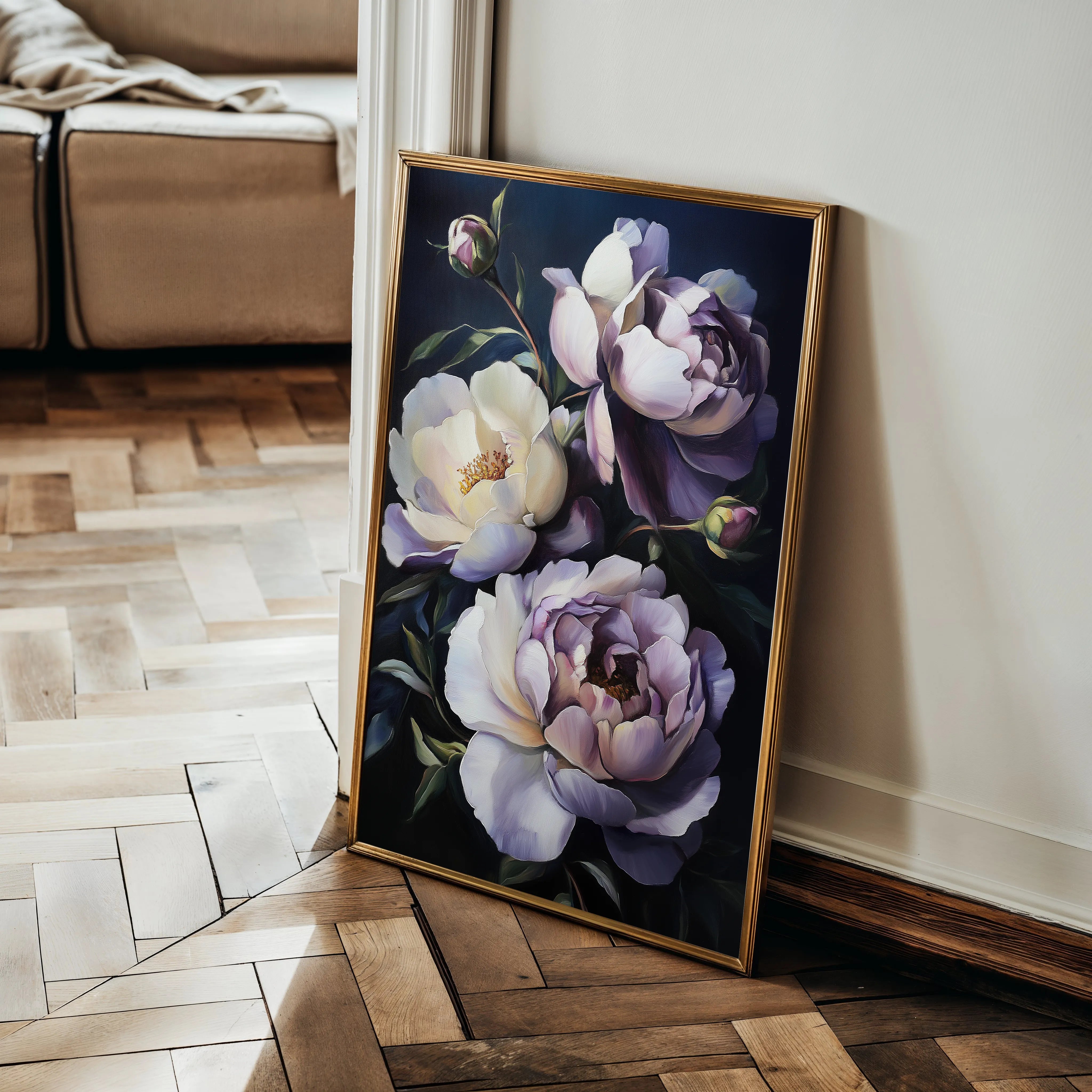 Floral 1041 Canvas Art 60 x 40 cm / Black