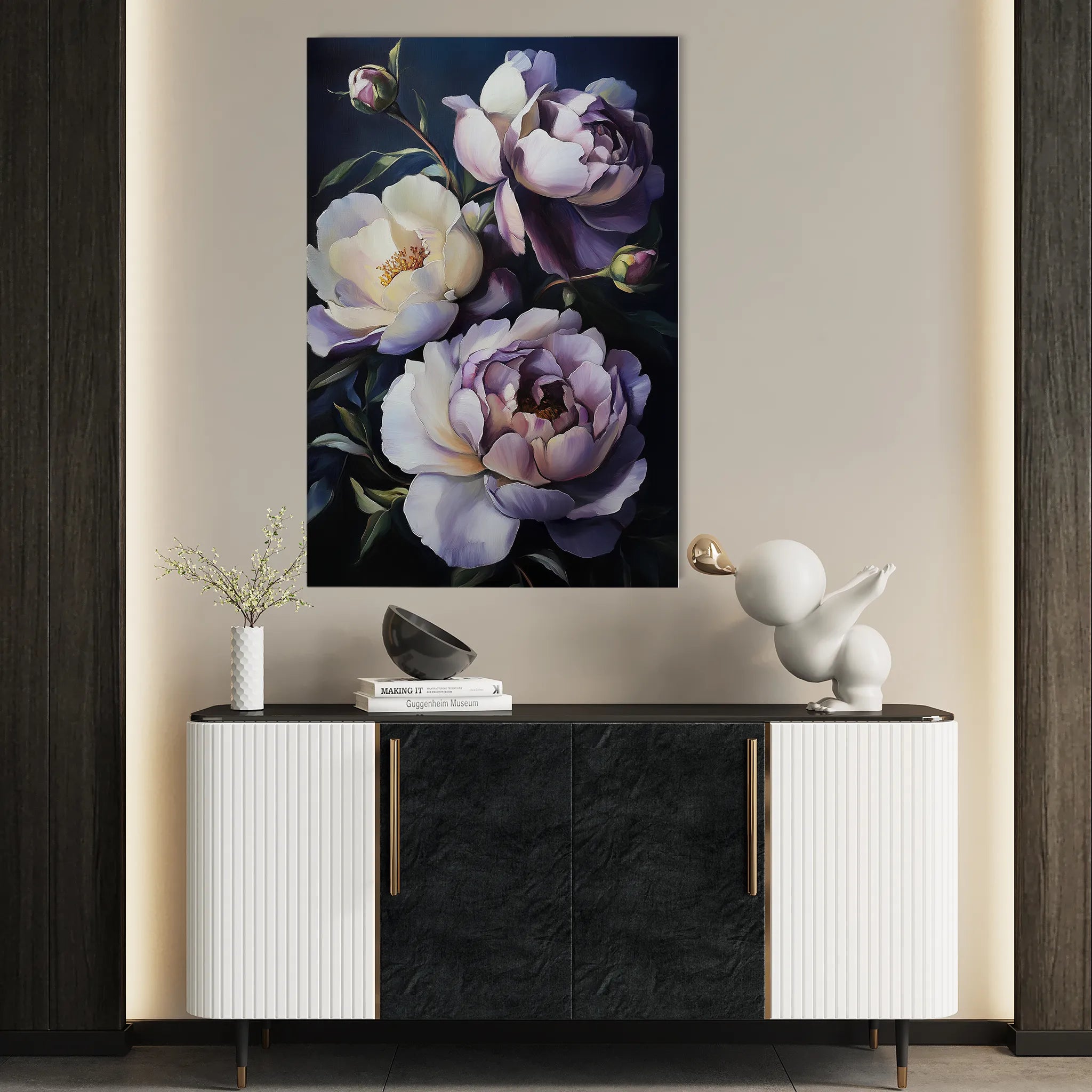 Floral 1041 Canvas Art 60 x 40 cm / Black