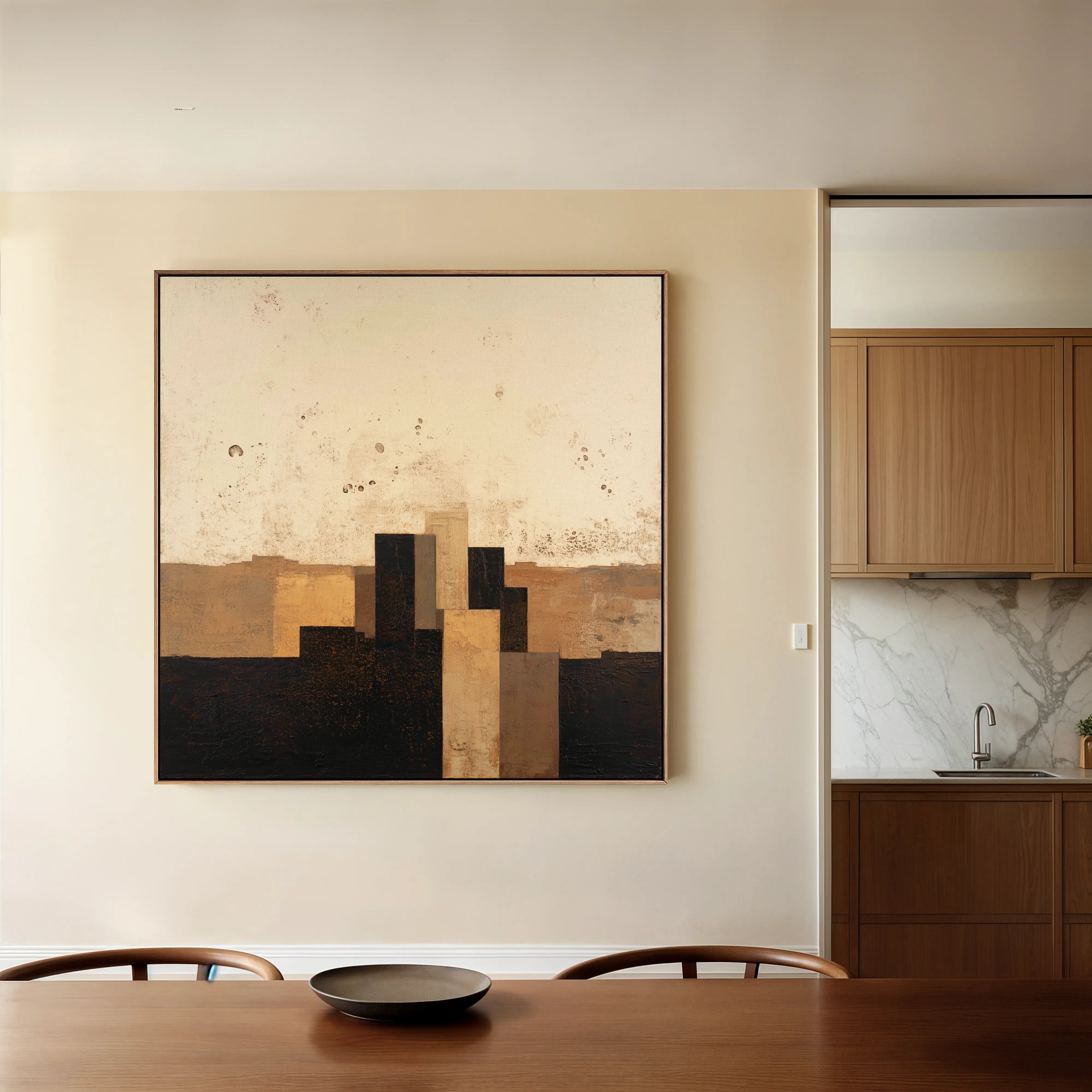 Abstract 1042 Canvas Art 60 x 60 cm / Black