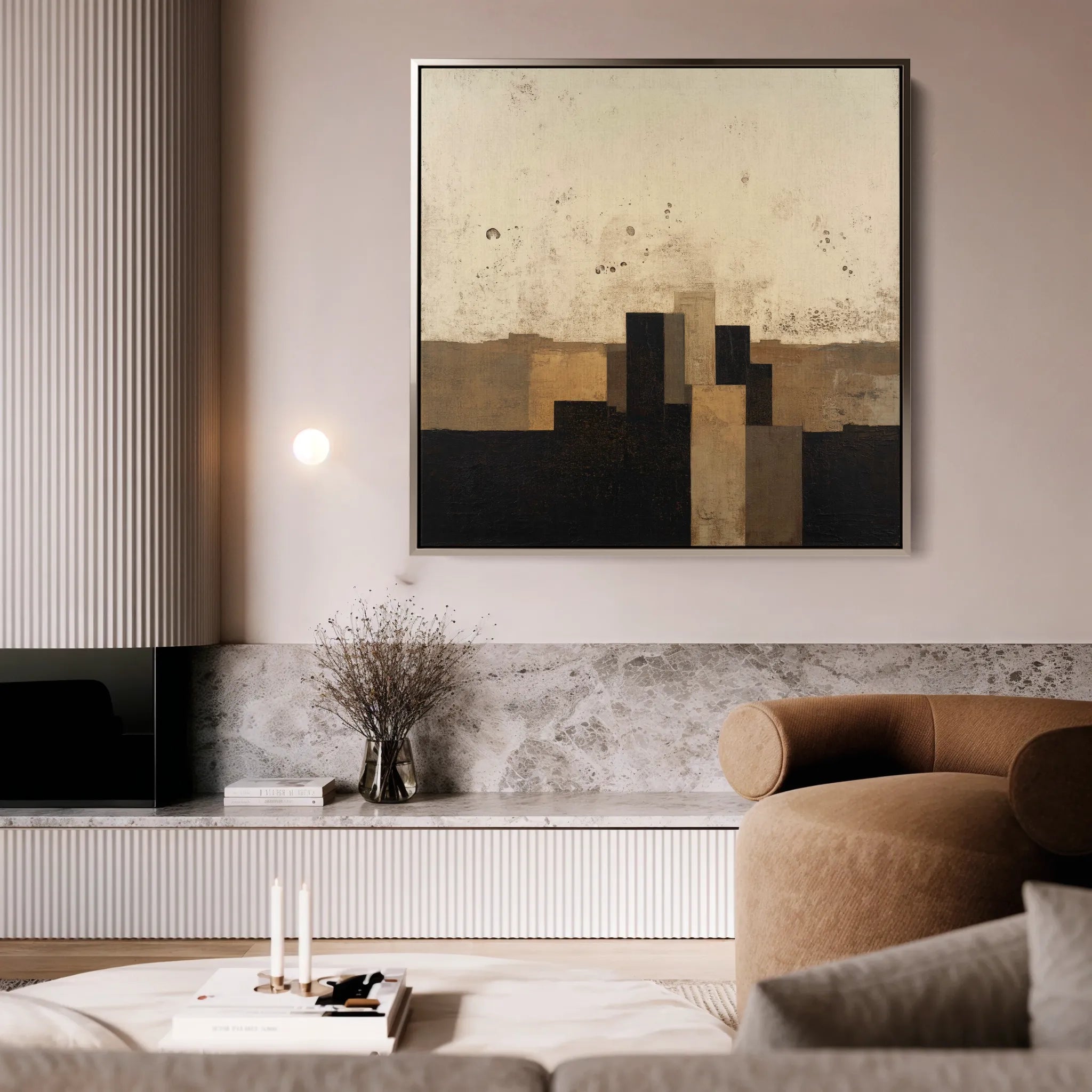 Abstract 1042 Canvas Art 60 x 60 cm / Black