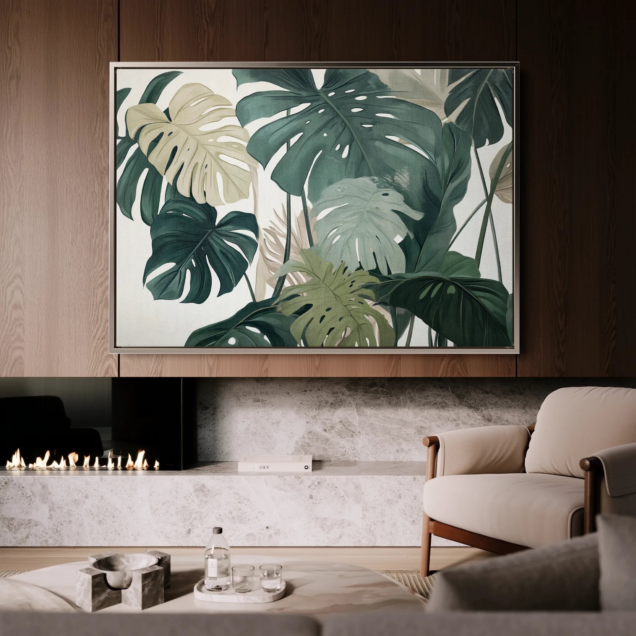 Floral 1042 Canvas Art 60 x 40 cm / Black