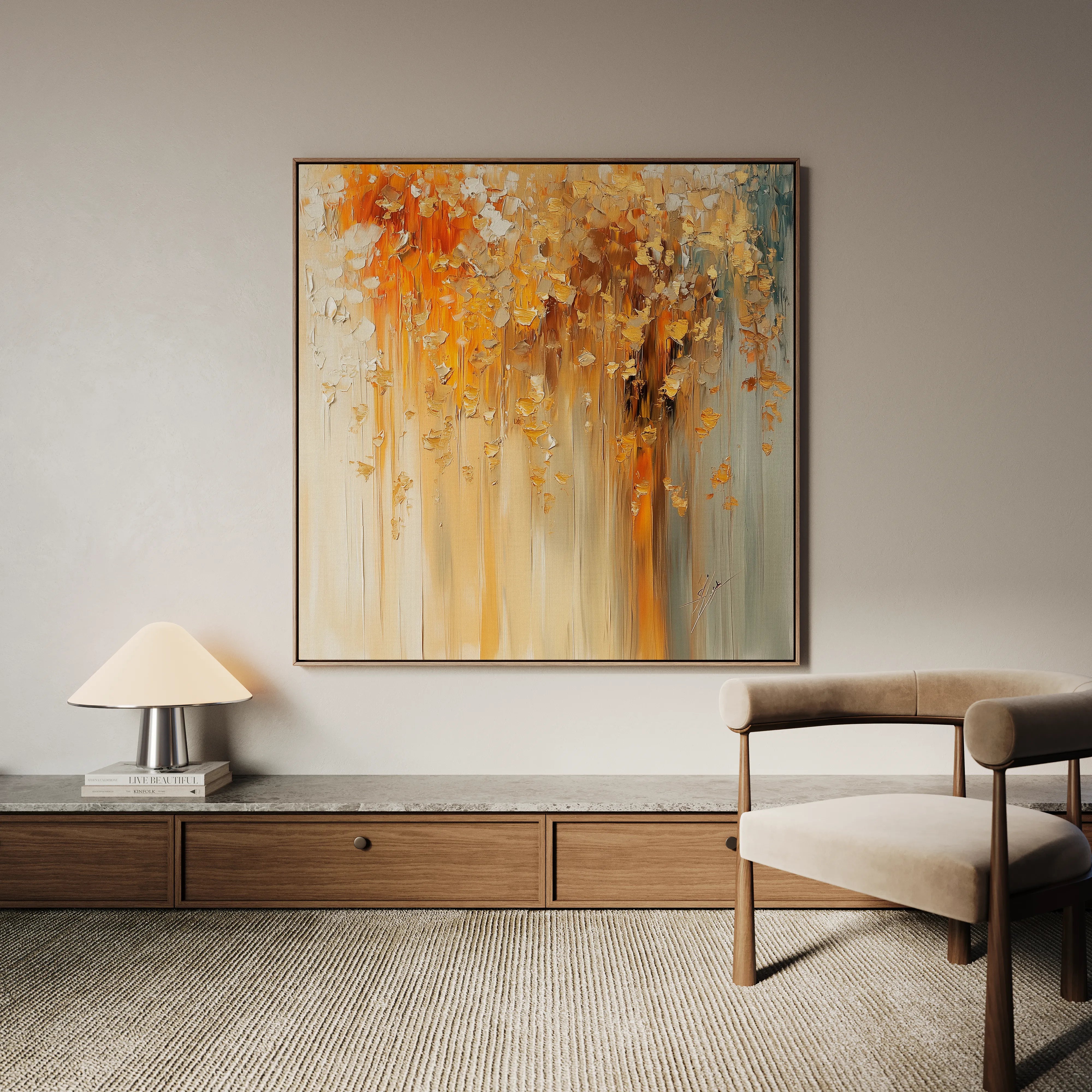 Abstract 1043 Canvas Art 60 x 60 cm / Black