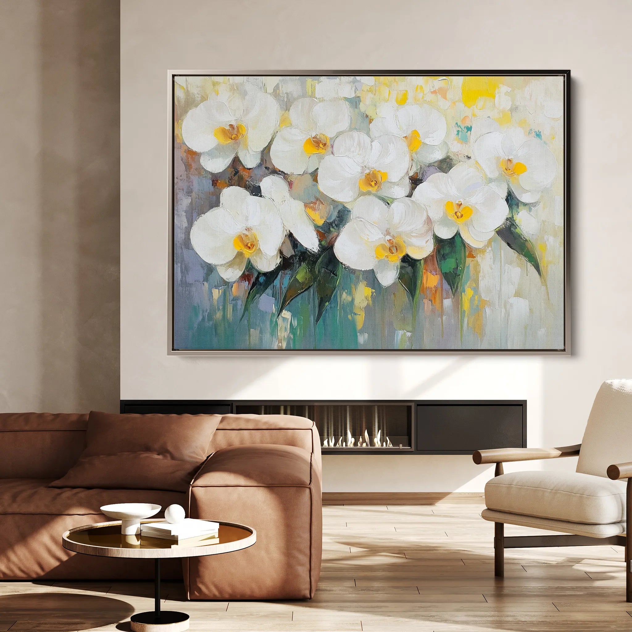 Floral 1044 Canvas Art 60 x 40 cm / Black