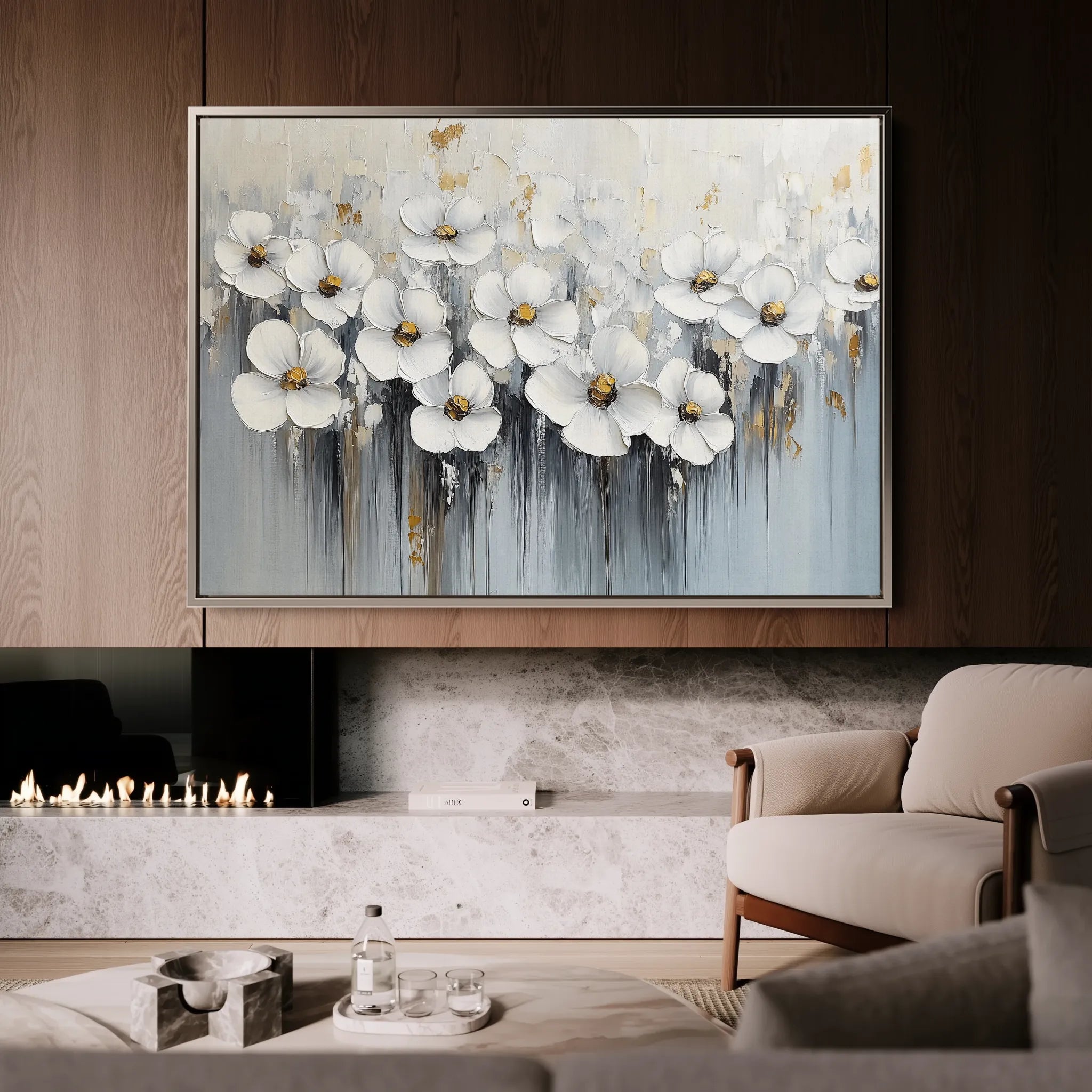 Floral 1045 Canvas Art 60 x 40 cm / Black