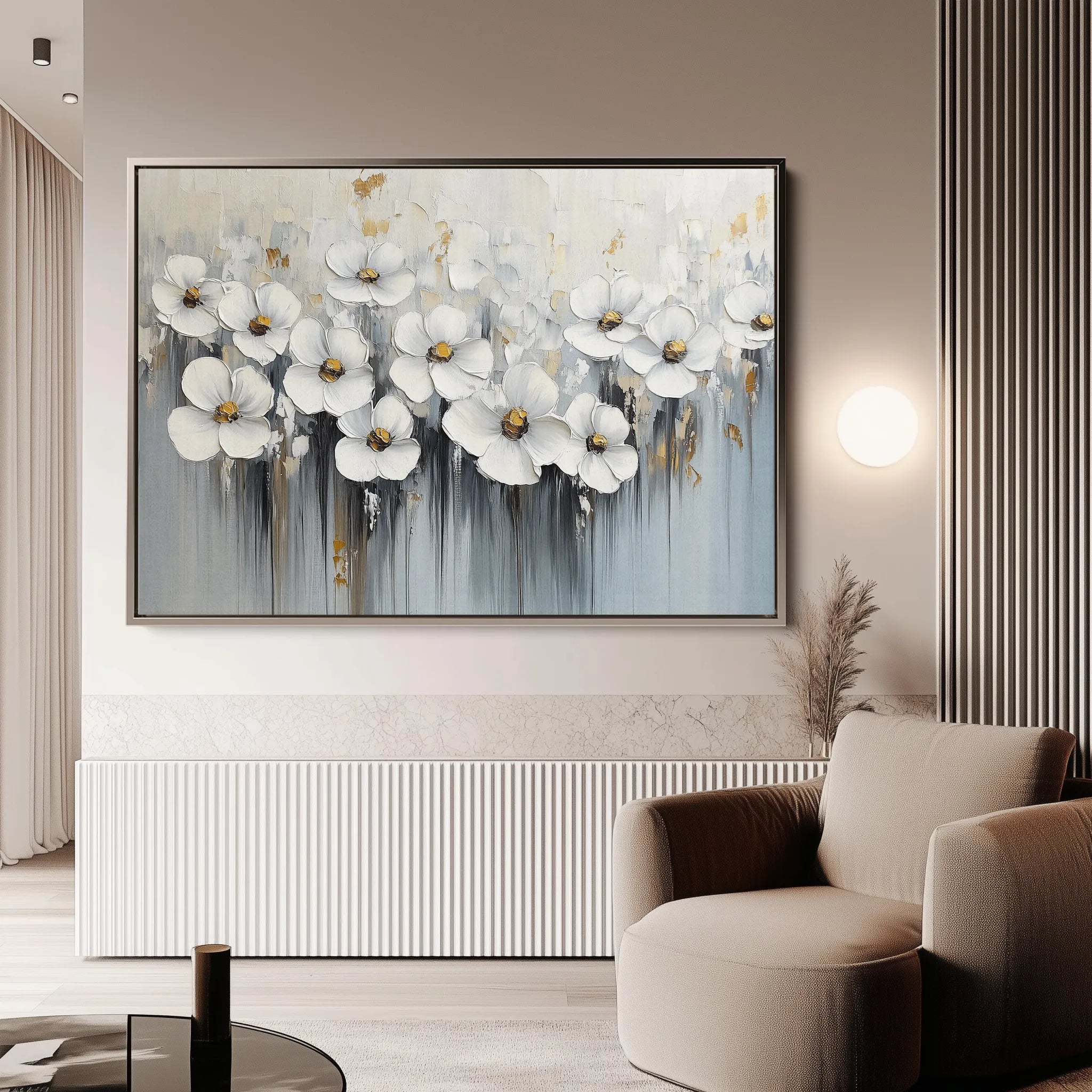 Floral 1045 Canvas Art 60 x 40 cm / Black