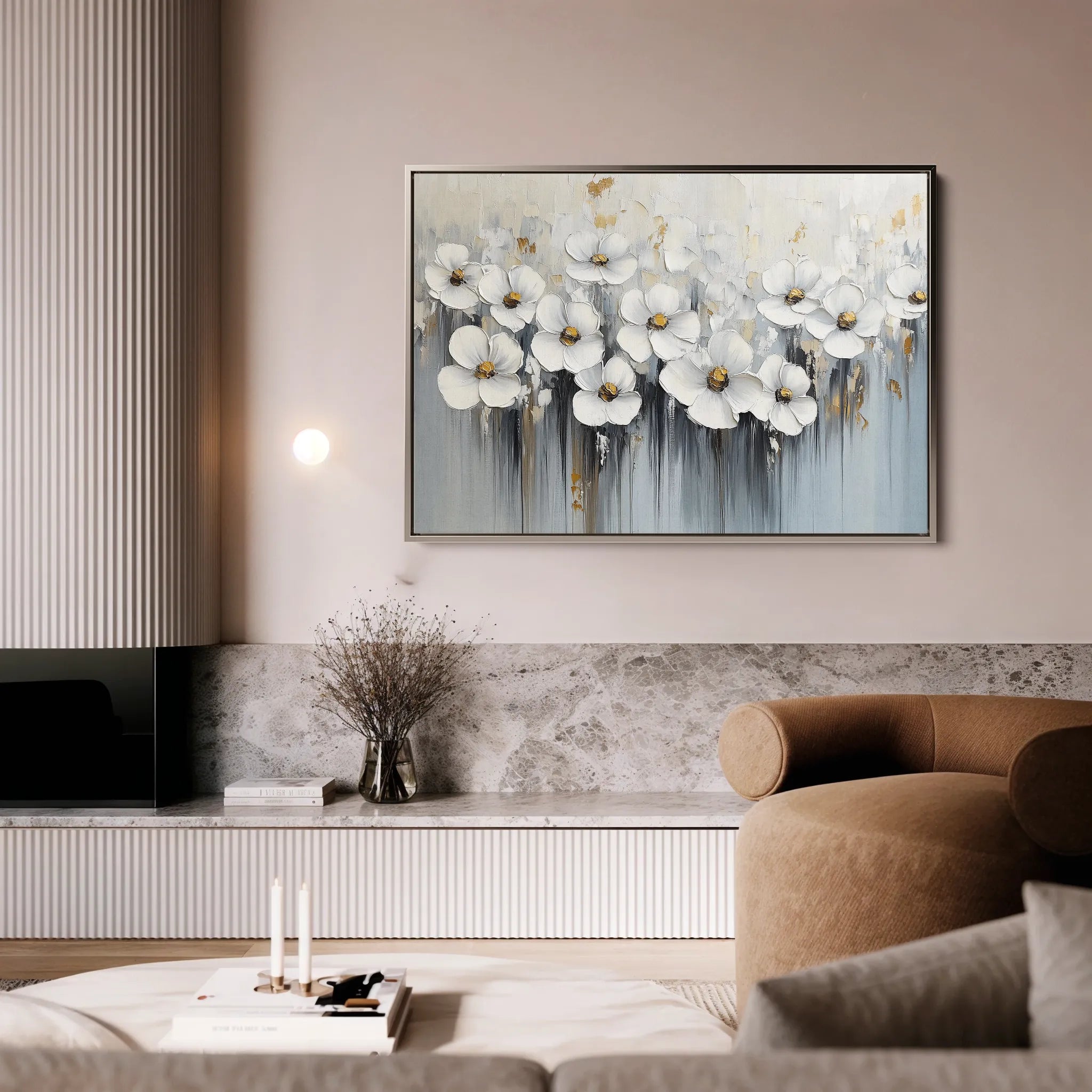 Floral 1045 Canvas Art 60 x 40 cm / Black