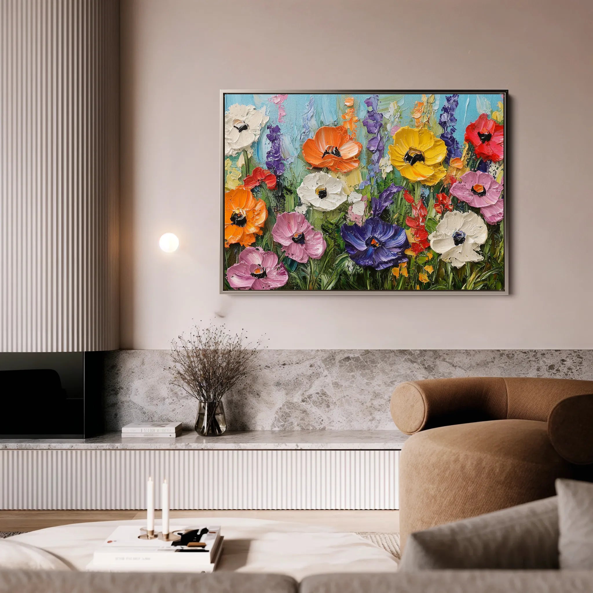 Floral 1046 Canvas Art 60 x 40 cm / Black