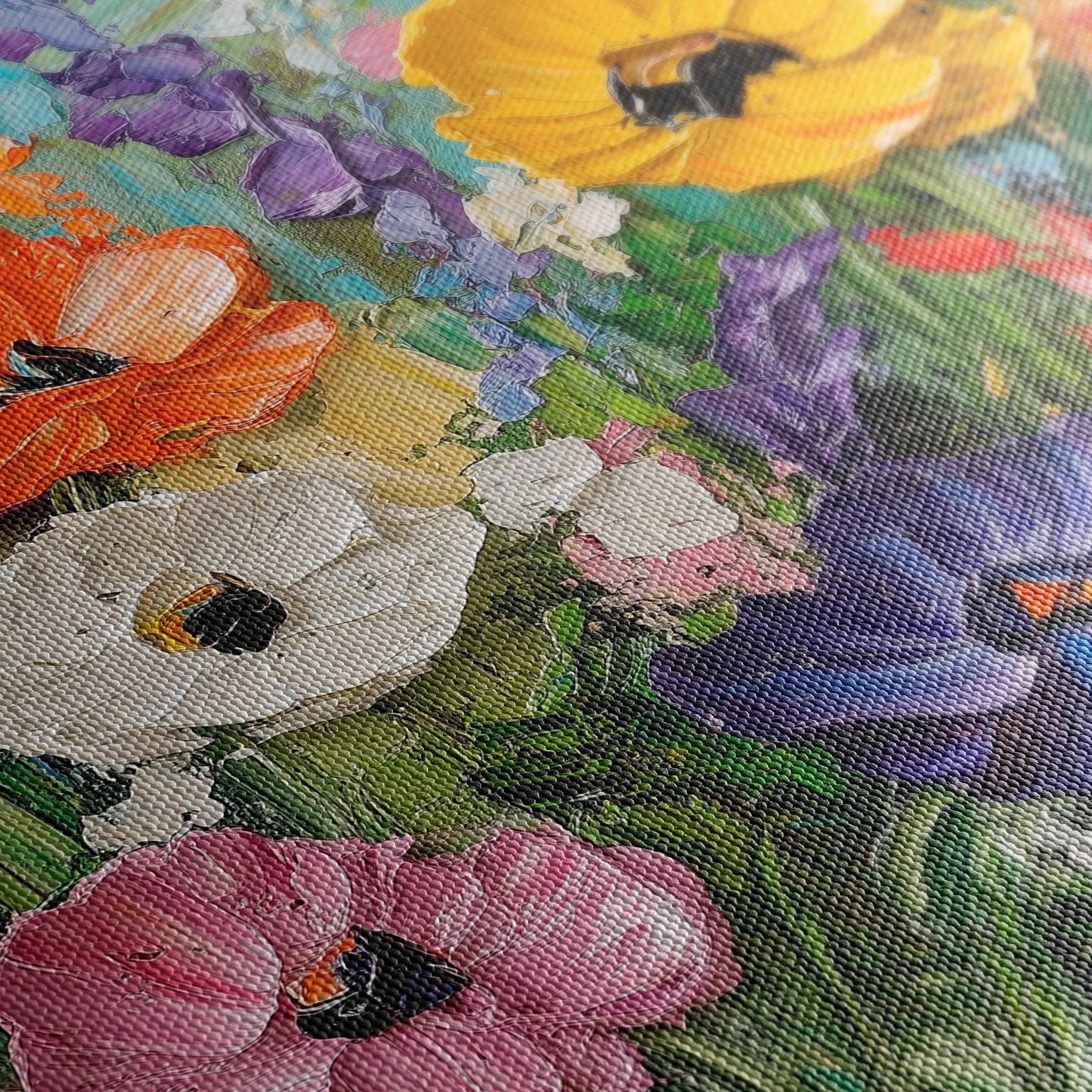 Floral 1046 Canvas Art 60 x 40 cm / Black