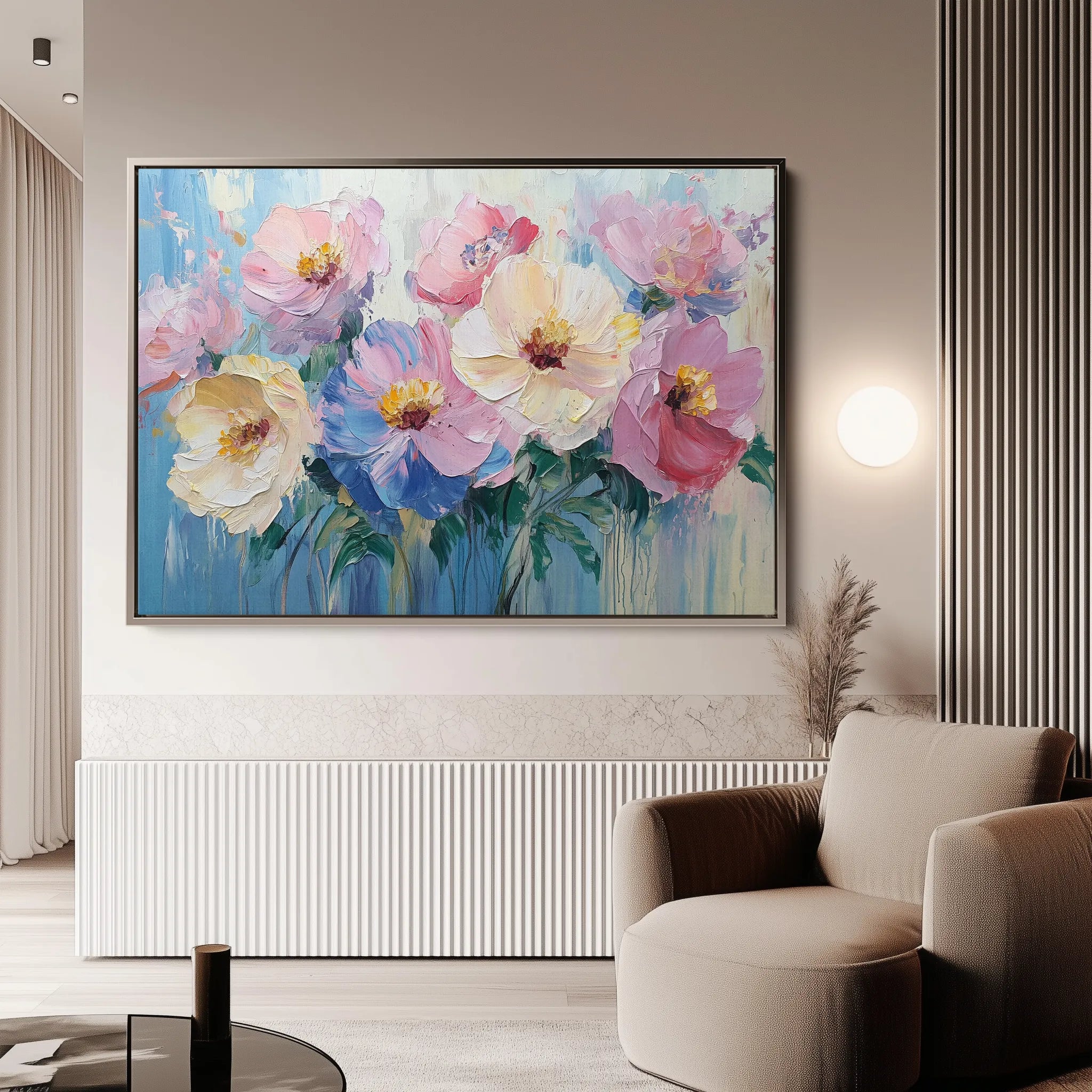Floral 1047 Canvas Art 60 x 40 cm / Black