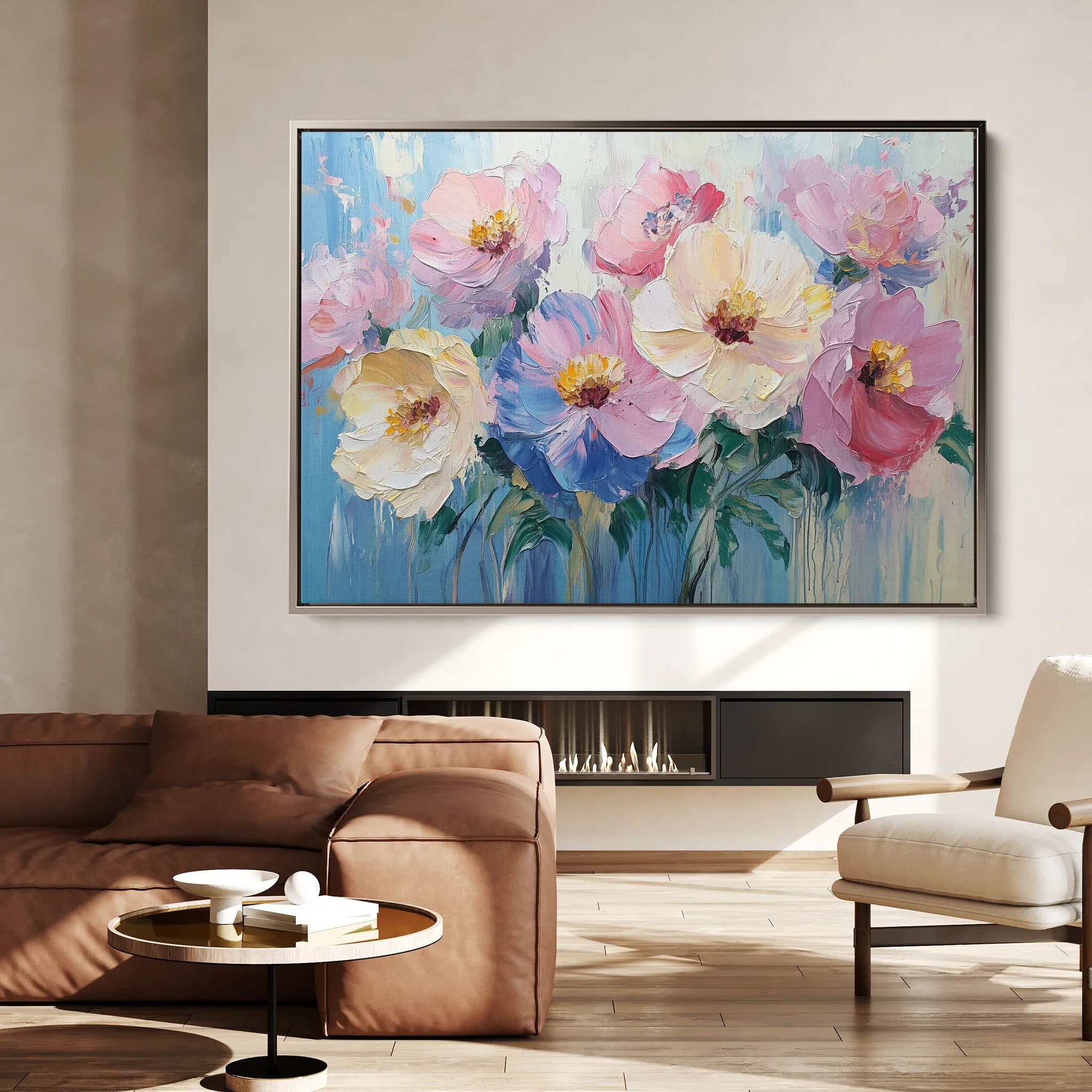 Floral 1047 Canvas Art 60 x 40 cm / Black