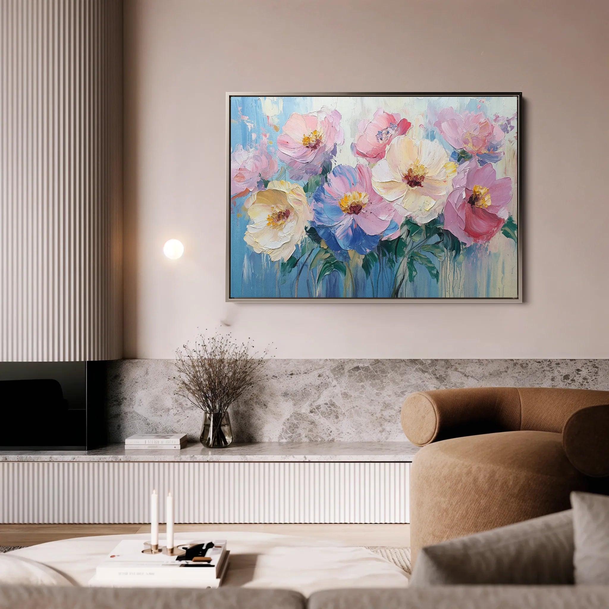 Floral 1047 Canvas Art 60 x 40 cm / Black