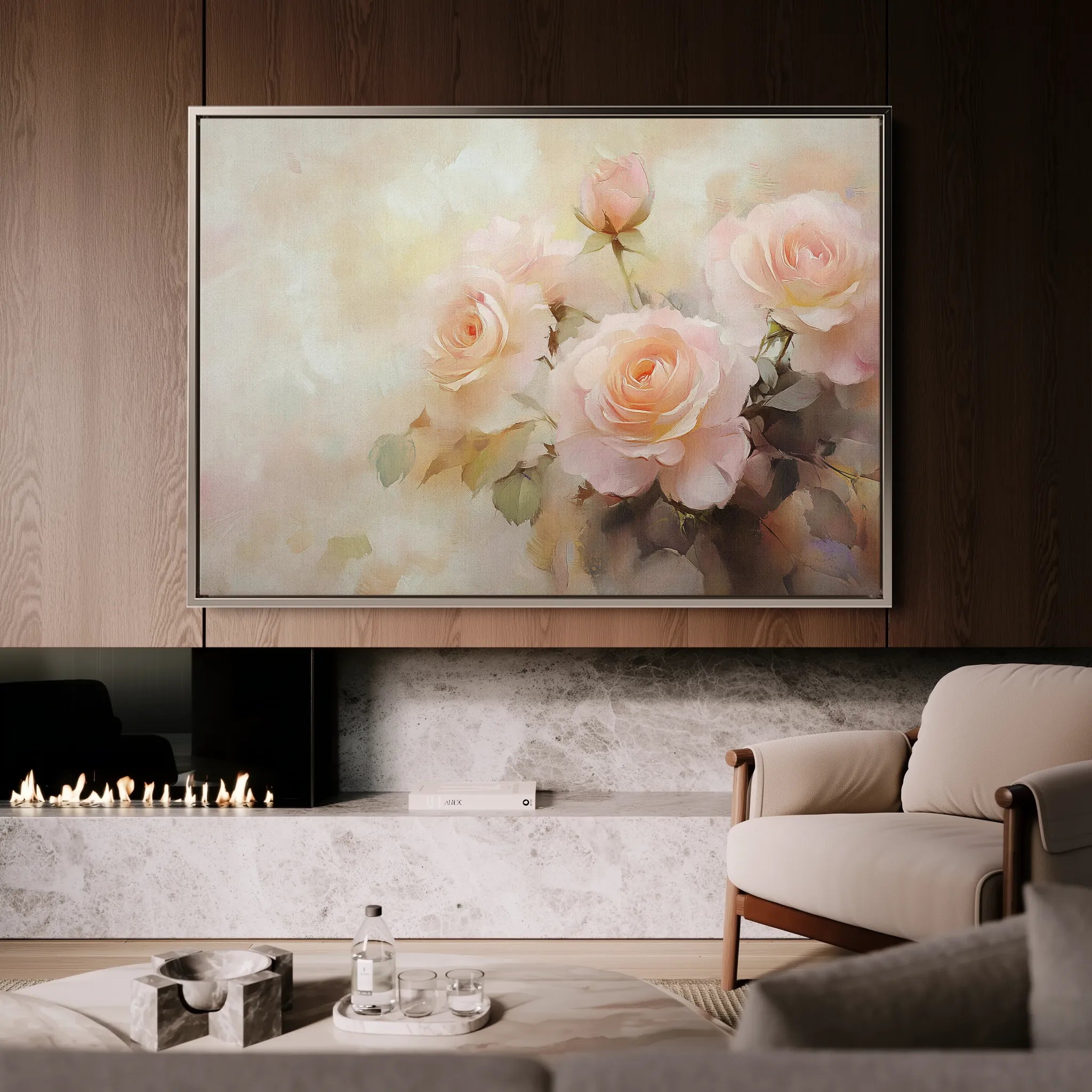 Floral 1048 Canvas Art 60 x 40 cm / Black