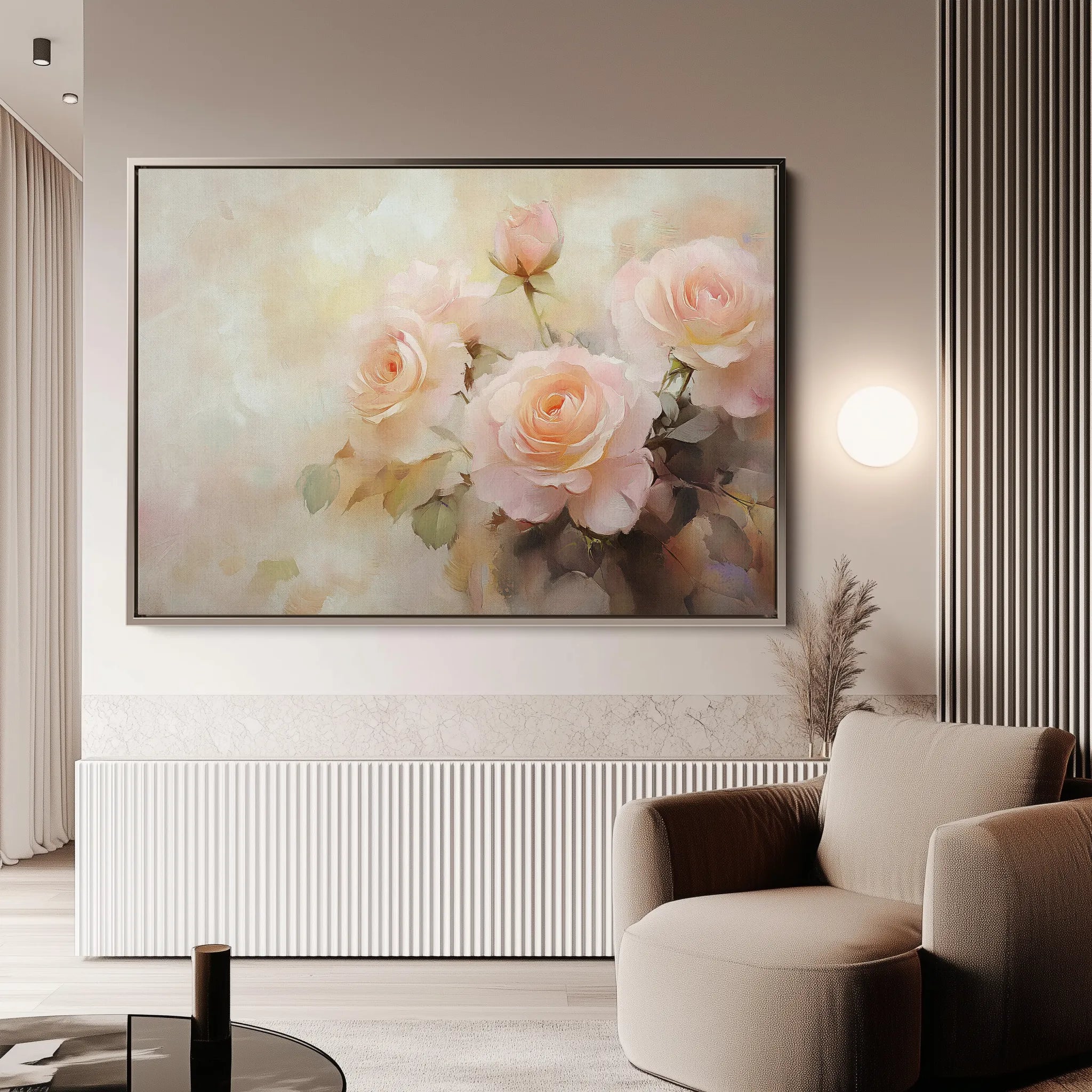 Floral 1048 Canvas Art 60 x 40 cm / Black