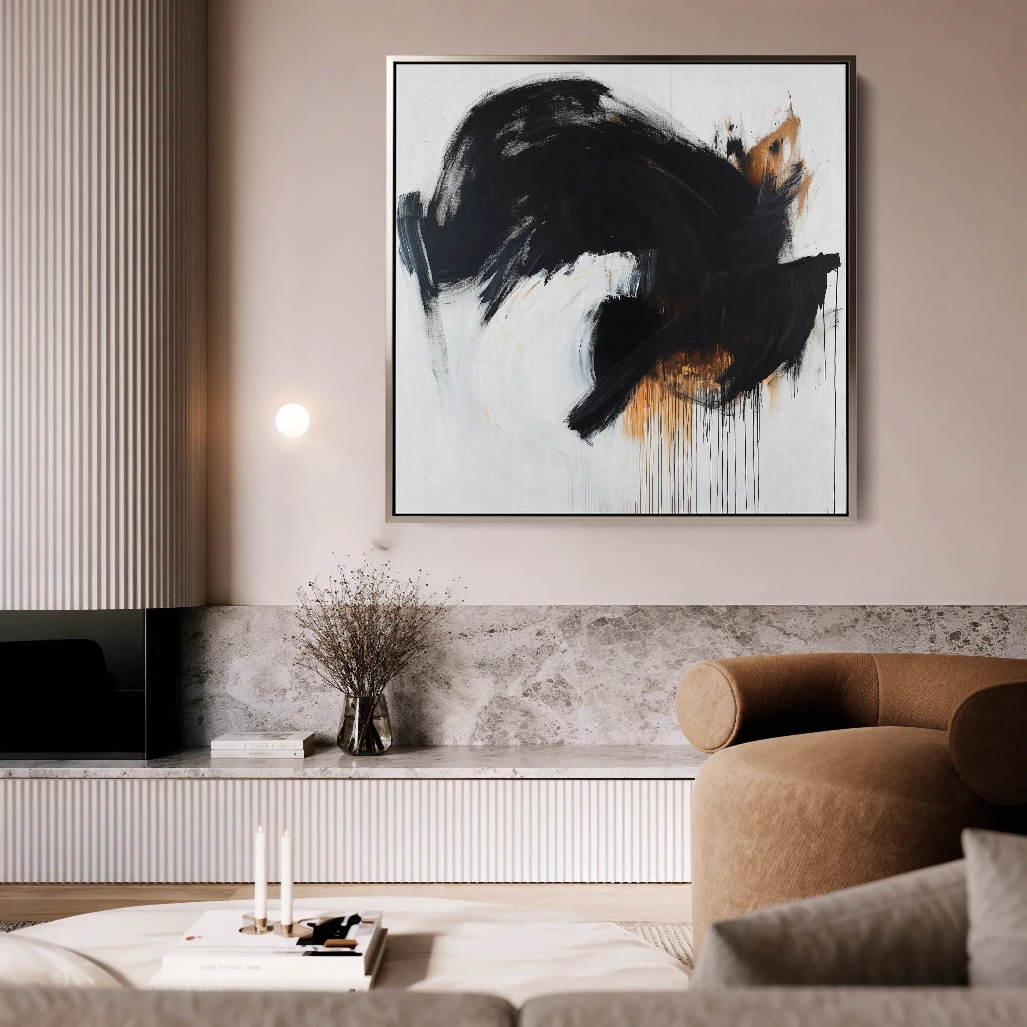 Abstract 1049 Canvas Art 60 x 60 cm / Black