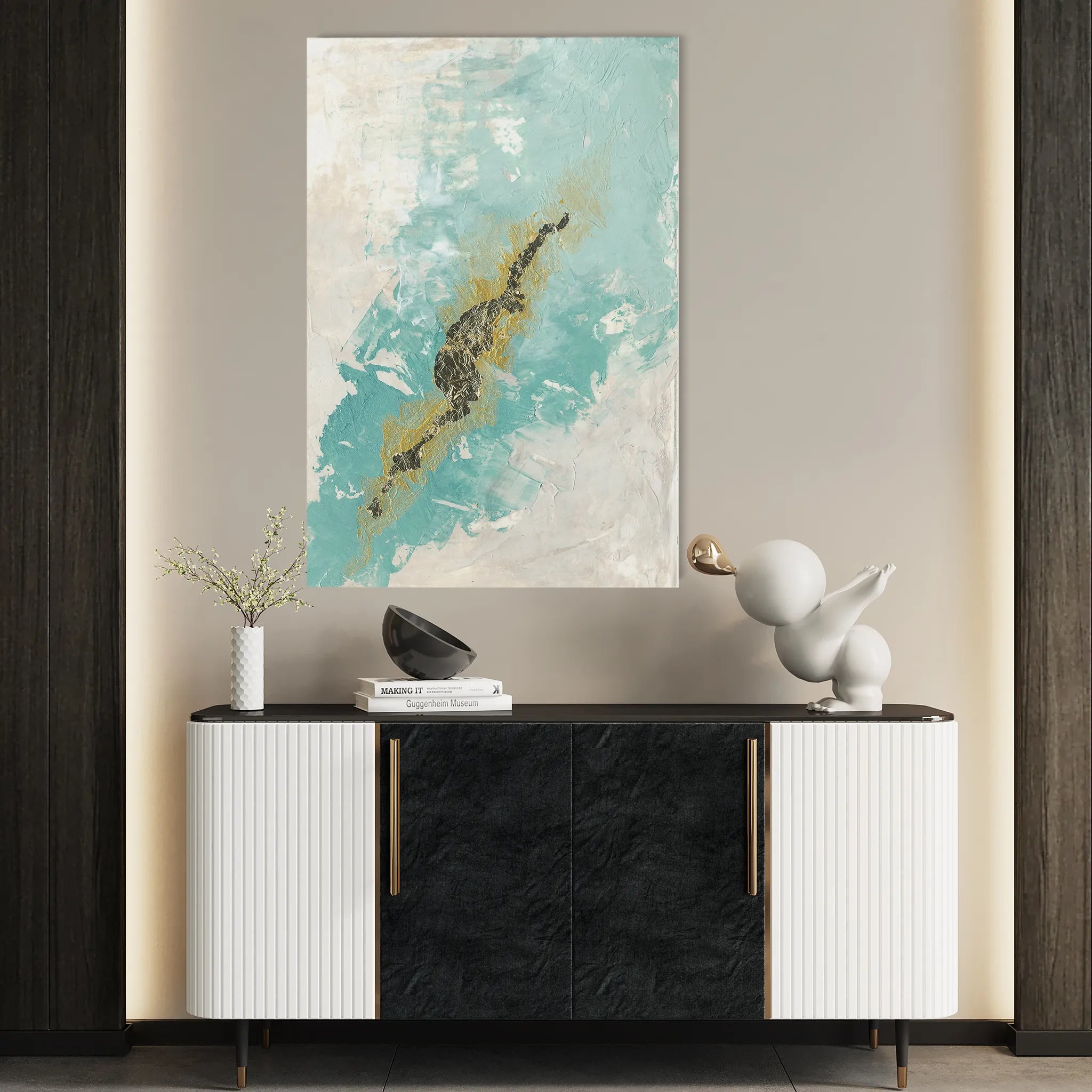 Abstract 105 Canvas Art 60 x 40 cm / Black
