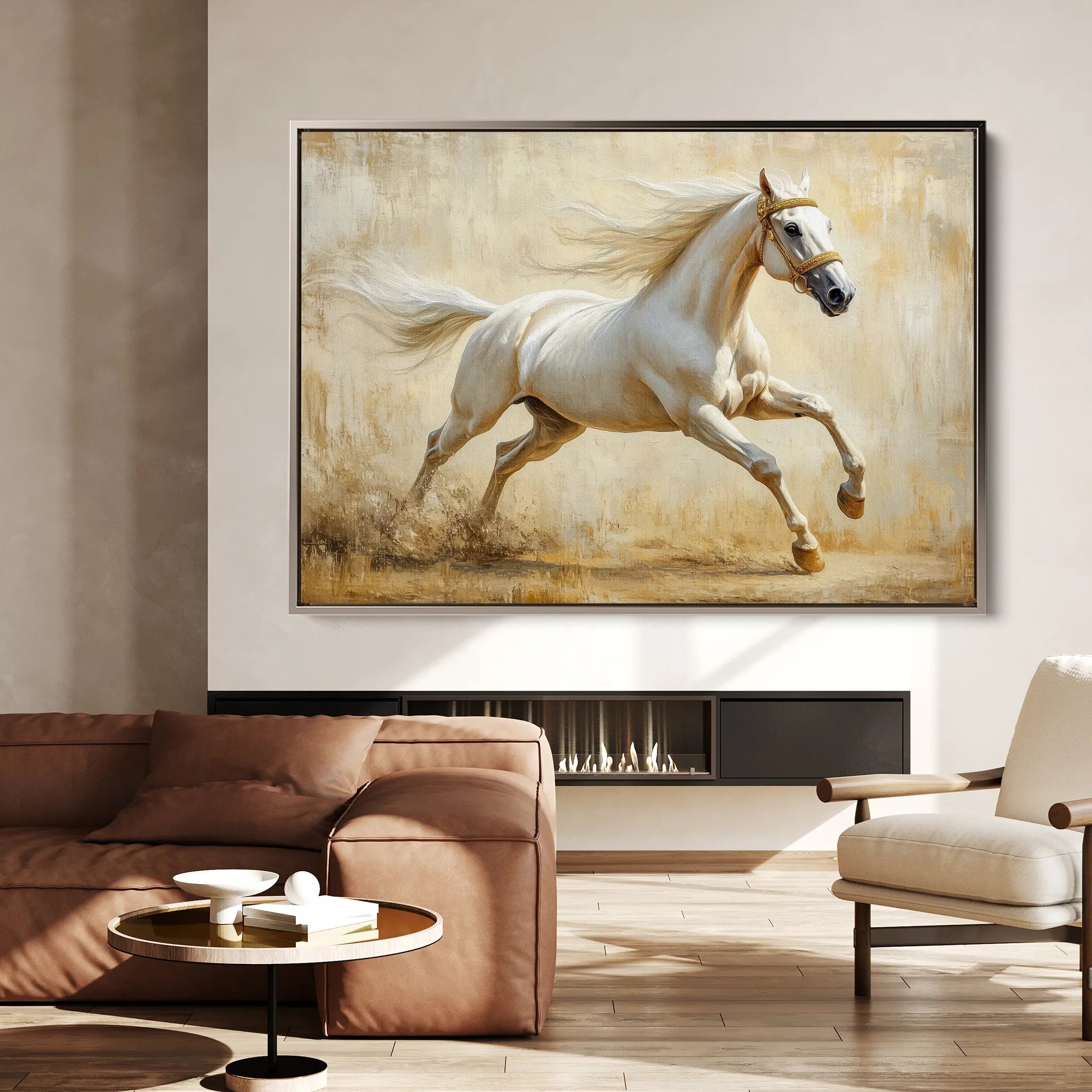 Horses 105 Canvas Art 60 x 40 cm / Black
