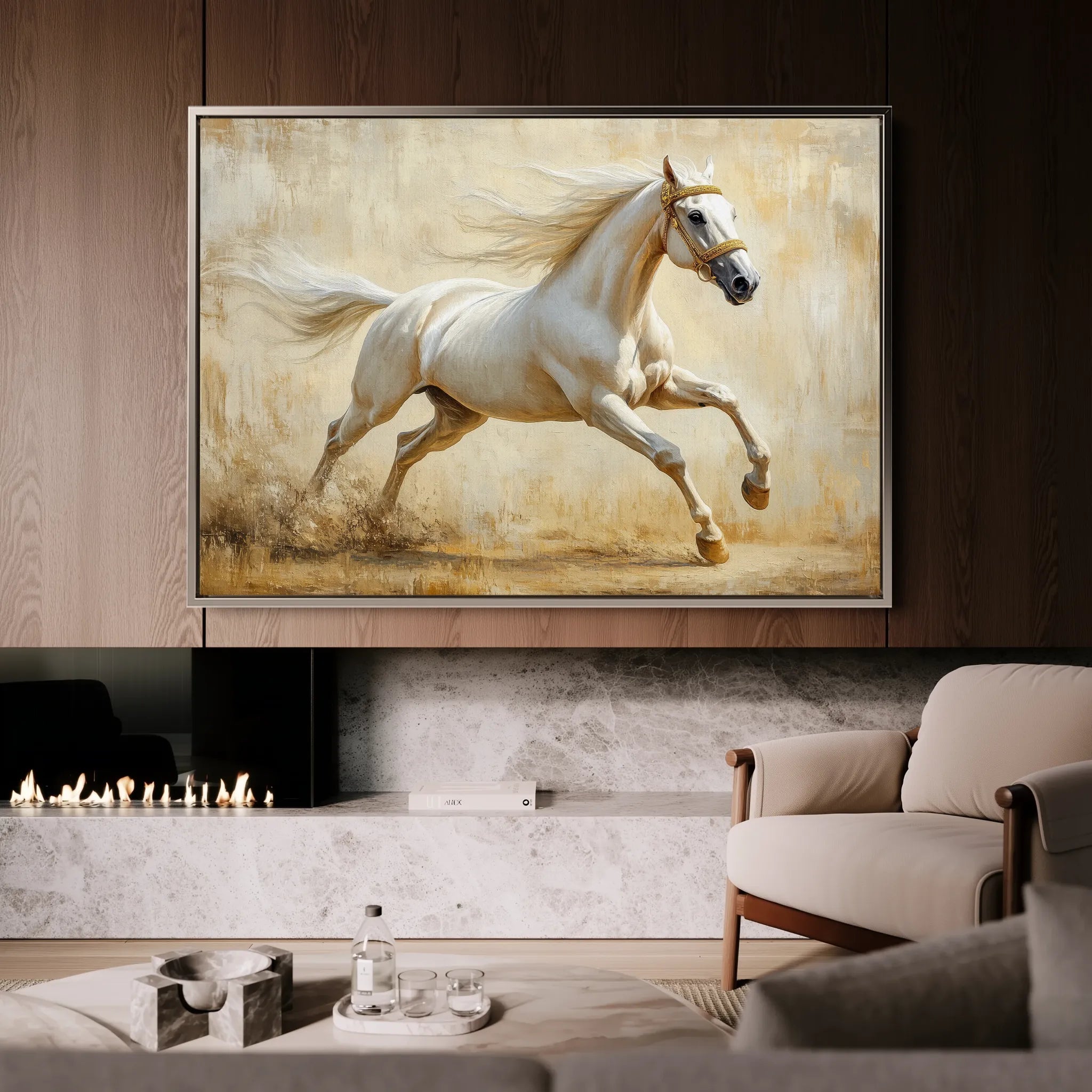 Horses 105 Canvas Art 60 x 40 cm / Black