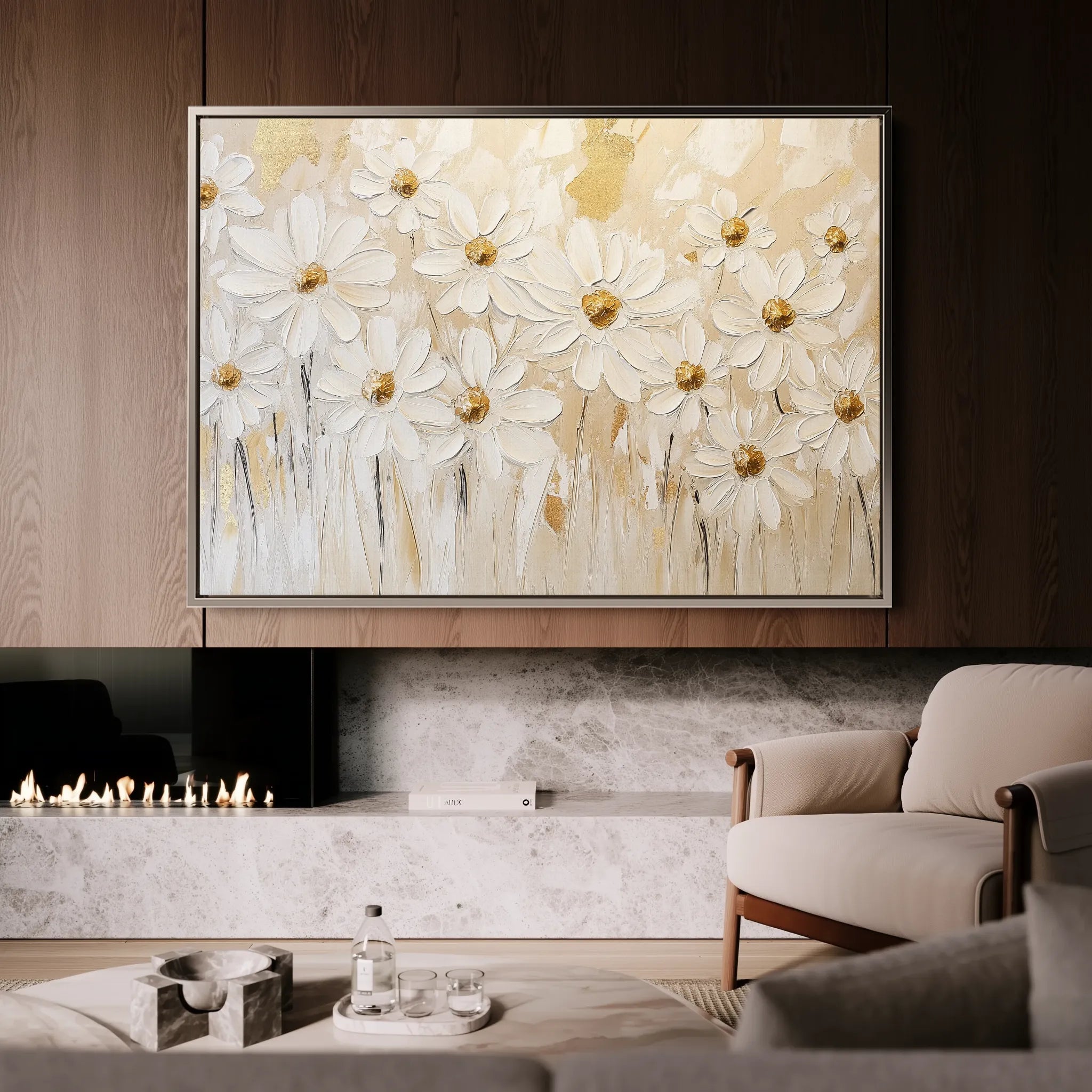 Floral 1050 Canvas Art 60 x 40 cm / Black